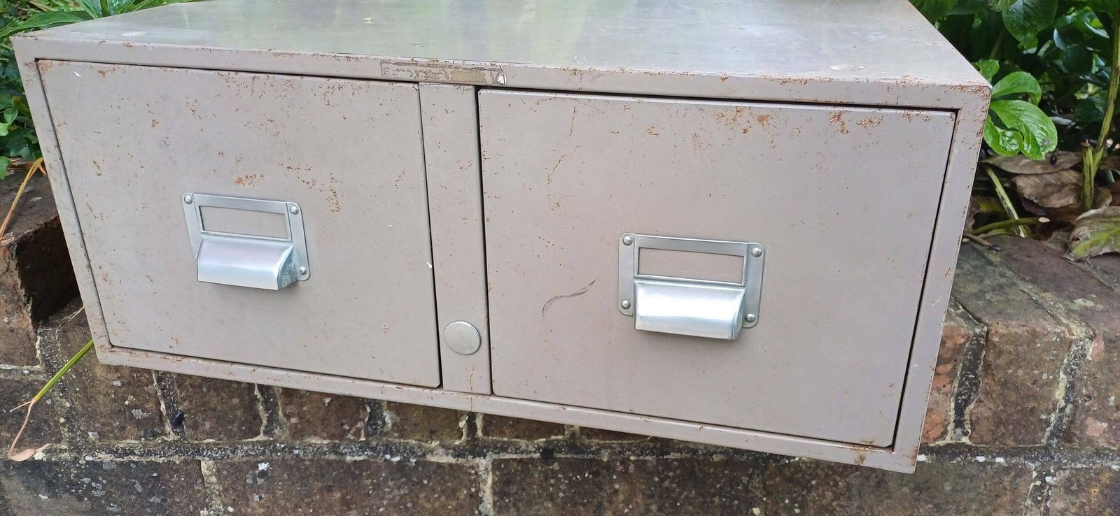 Large Pair Of Grey Vintage Metal Filing Drawers With Adjustable Dividers. photo Furniture