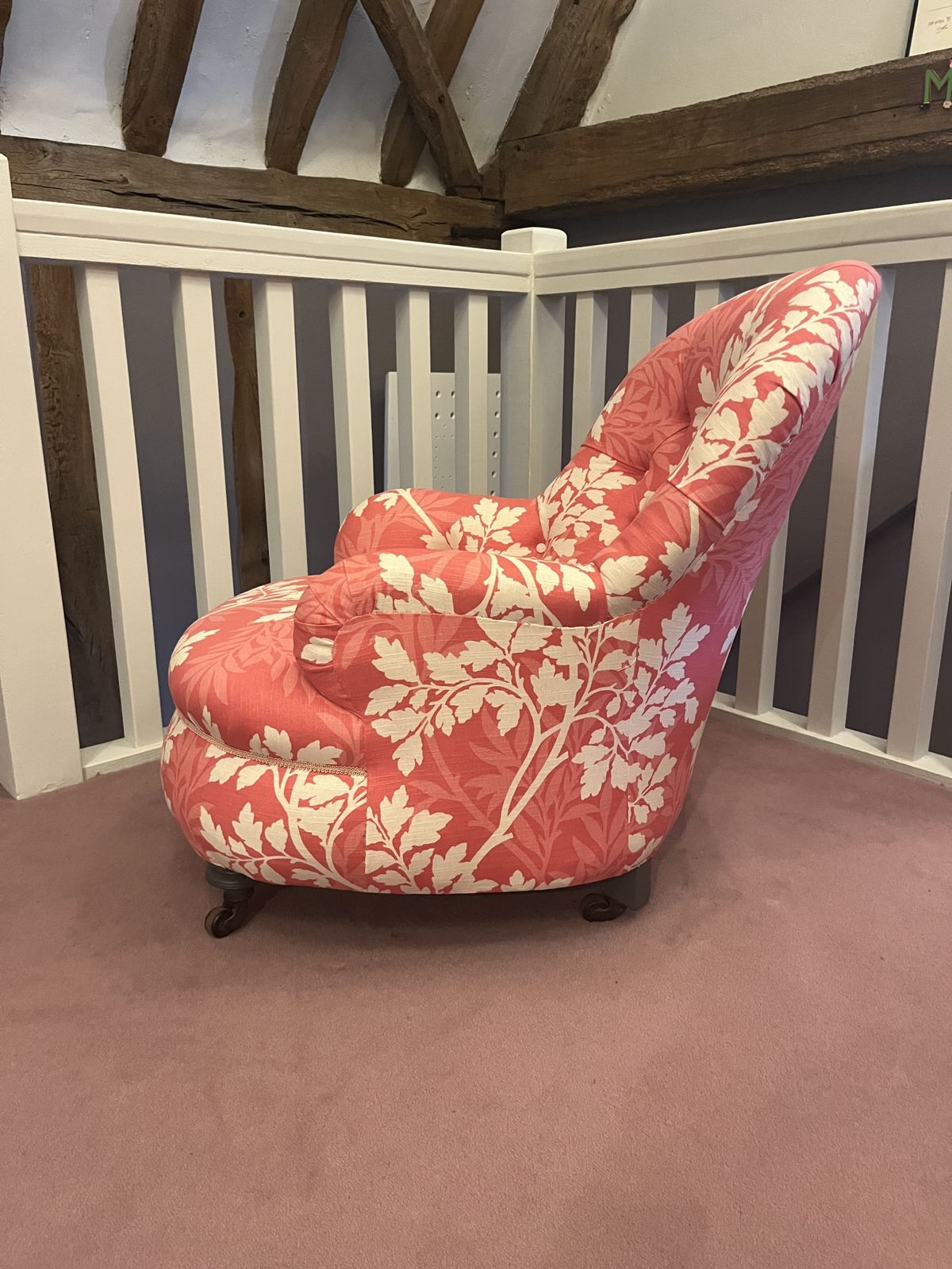 Furniture Victorian Deep Button Back Bedroom/Nursing Chair Upholstered In Hawthorn By Romo Villa Nova photo