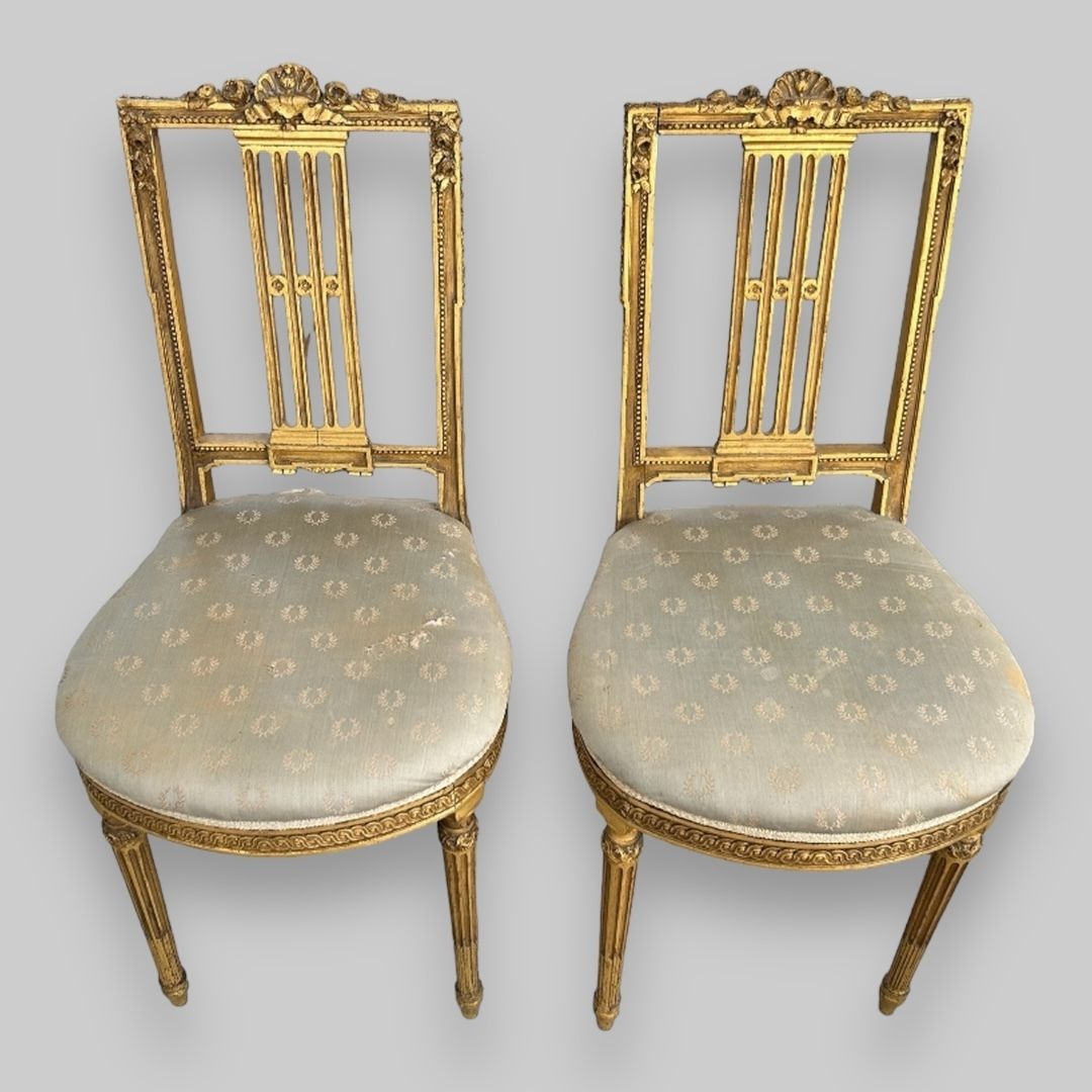 A Pair Of Very Attractive French Napoleonic Era Salon Chairs photo furniture