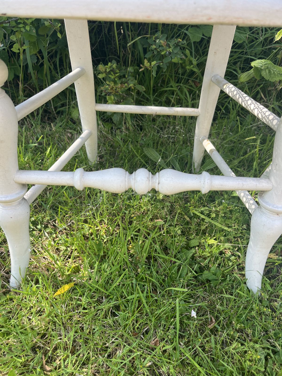 Pair Of Pretty White Painted 19th Century Chairs With Cane  Seats photo for sale