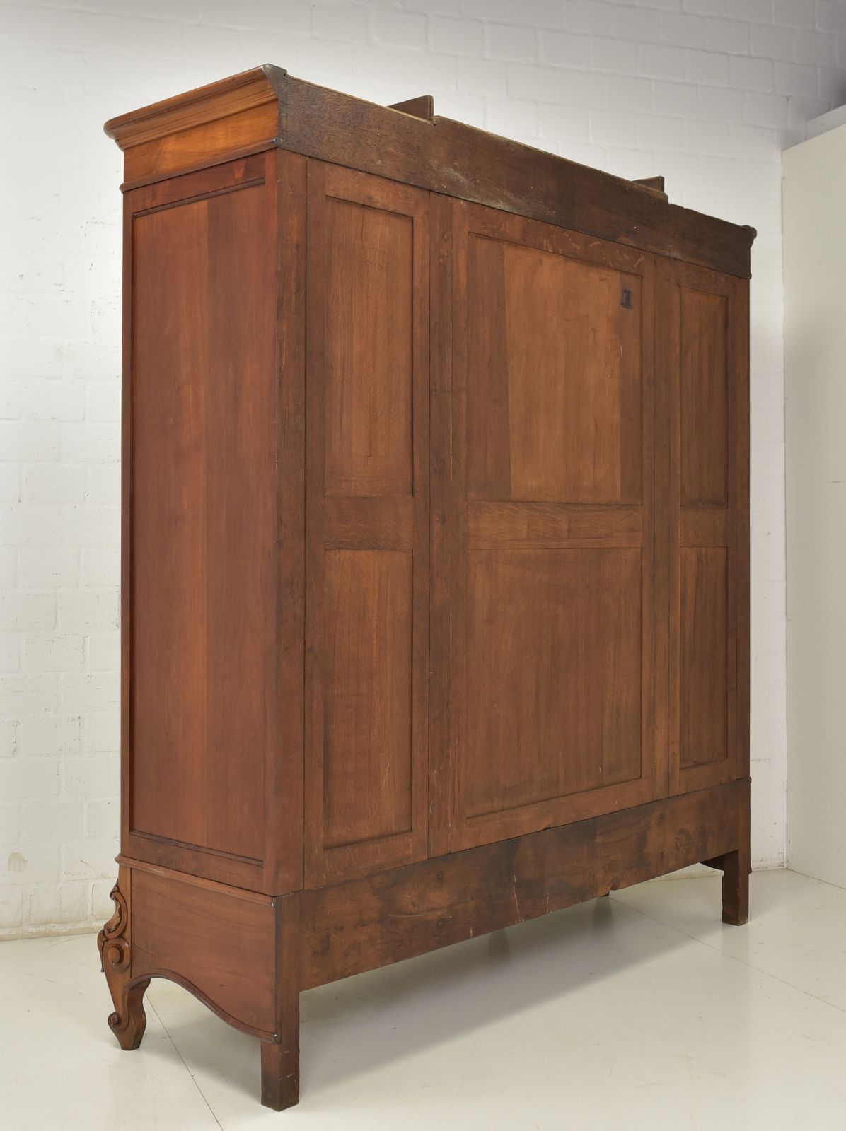 Antique Restored Large Mahogany Wardrobe With Clothes Rail And Shelves Ca. 1900 photo Furniture