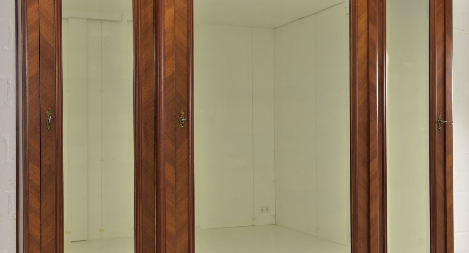 Antique Restored Large Mahogany Wardrobe With Clothes Rail And Shelves Ca. 1900 photo vintage