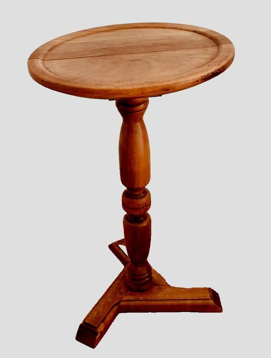 Louis Philippe Style Tripod Pedestal Table In Solid Walnut 20th Century photo furniture