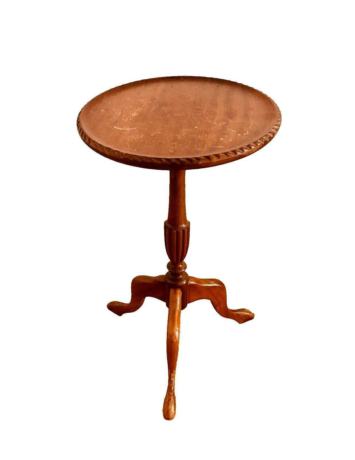 Tripod Pedestal Table In 20th Century Stained Beech photo vinterior