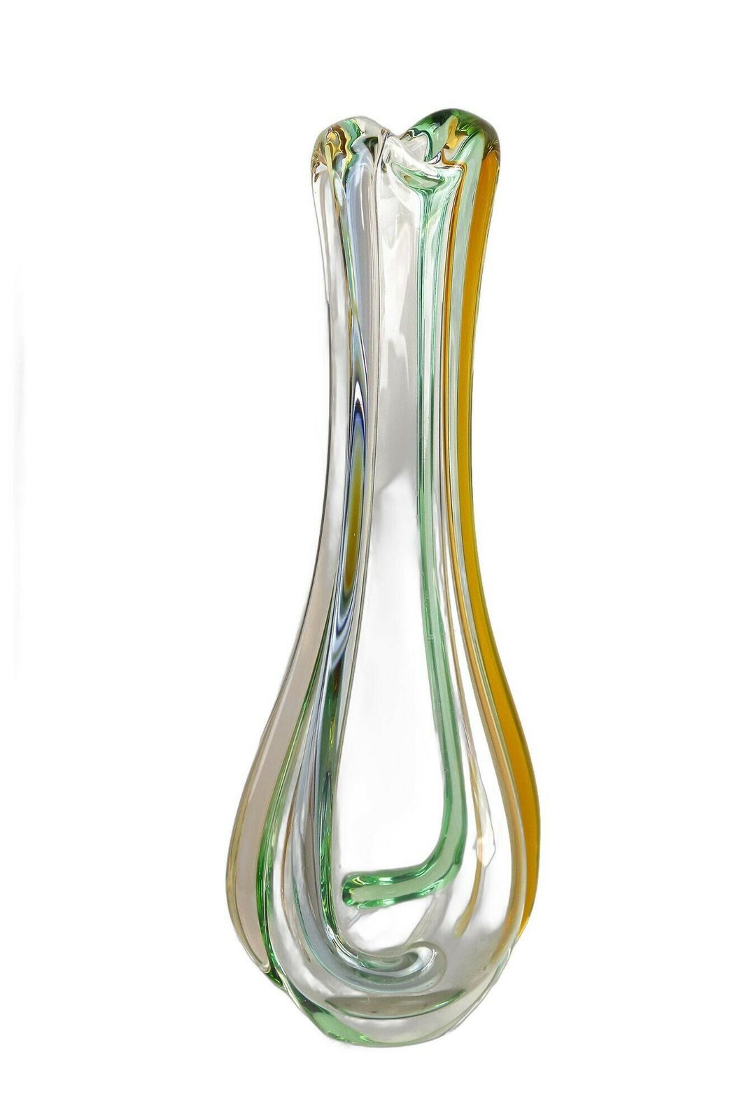 Mid Century Modern Murano Glass Vase By Sommerso Murano, Italy Circa 1960