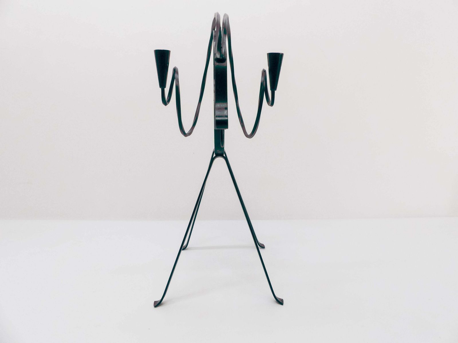 Scandinavian Vintage Fawn Iron Candlestick Ystad Metall 1960 photo buy
