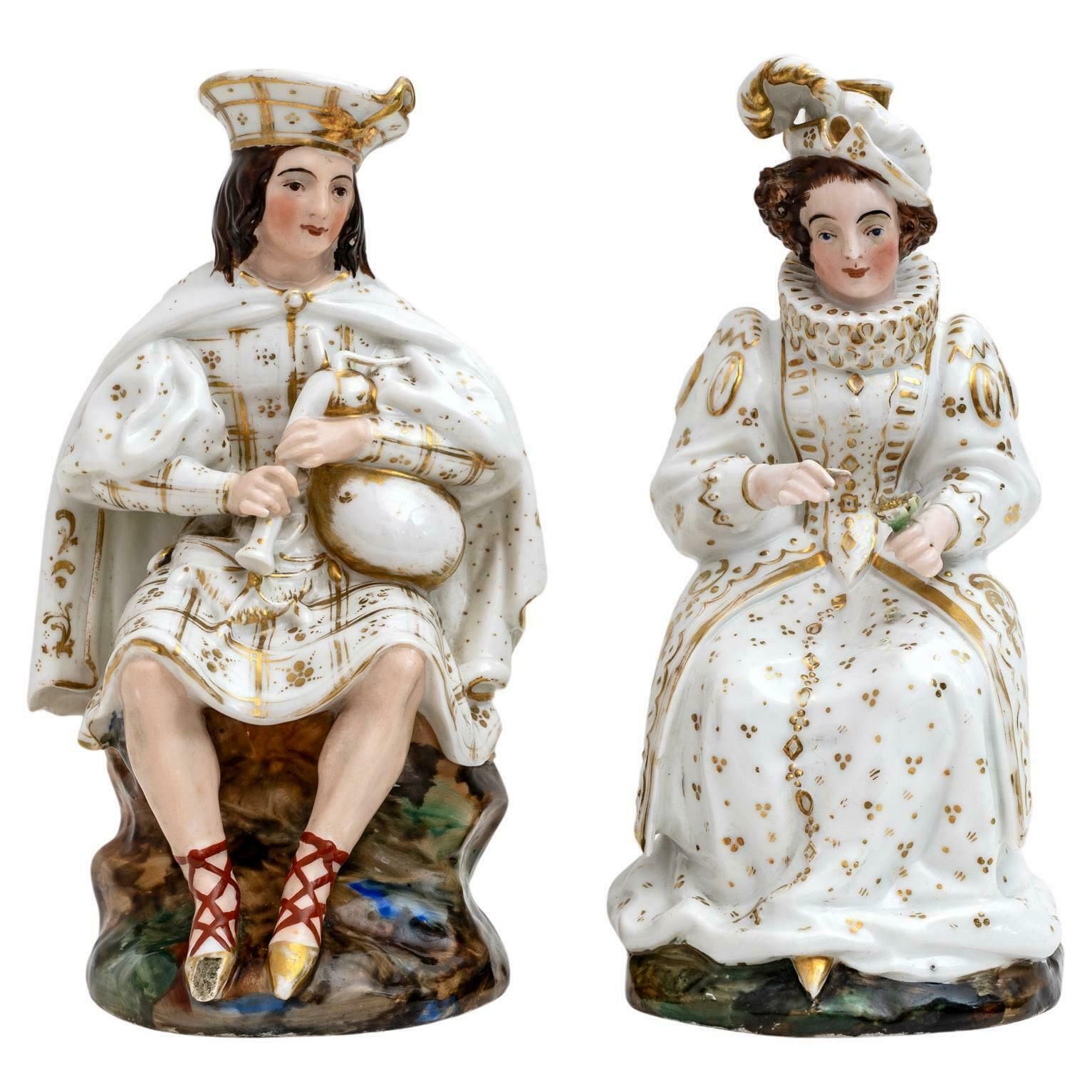 Pair Of Mid 19th Century French Perfume Holder Figures Jacob Petit Manufactory