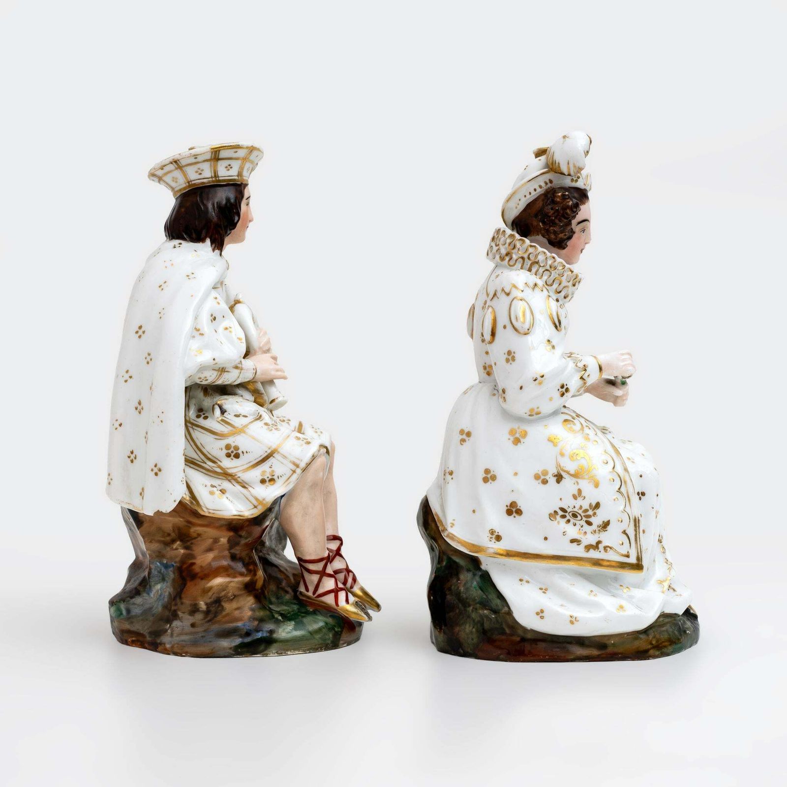 Pair Of Mid 19th Century French Perfume Holder Figures Jacob Petit Manufactory photo vintage