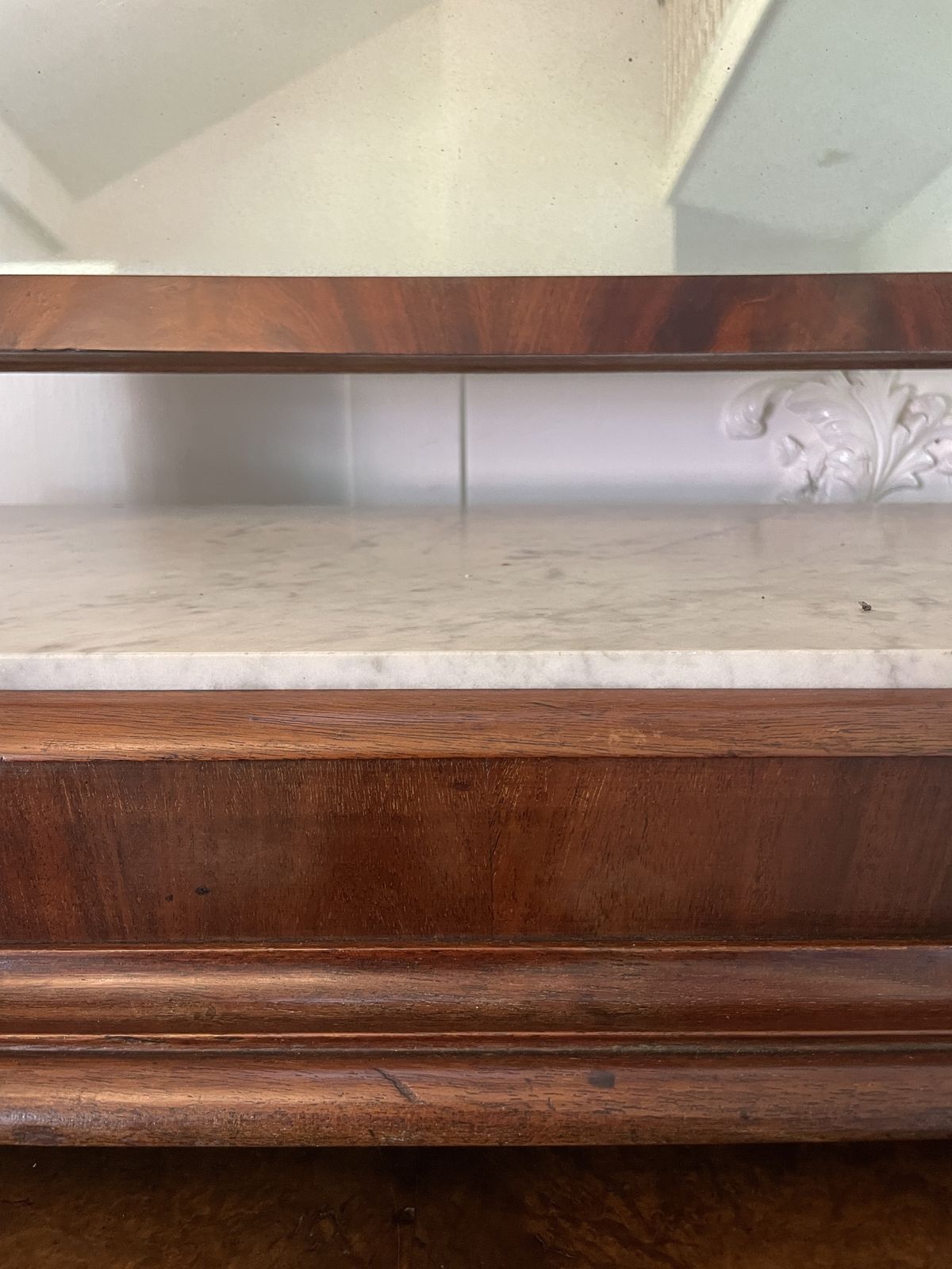 Large Antique 19th Century Mahogany And Marble Topped Swing Mirror photo for sale