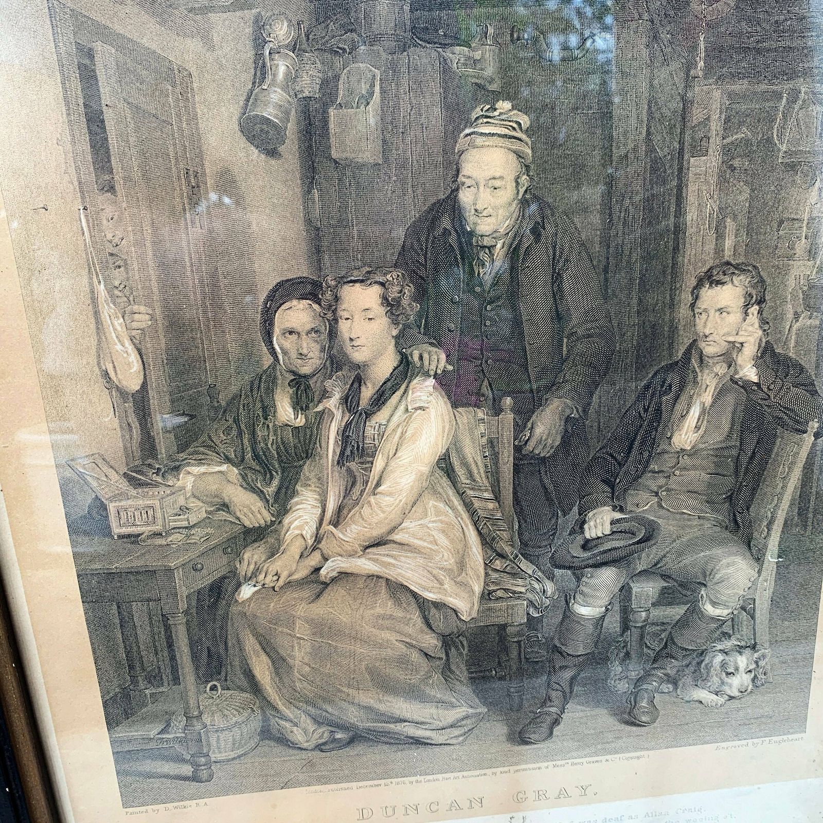 Antique Framed Print Dated 1876 photo for sale