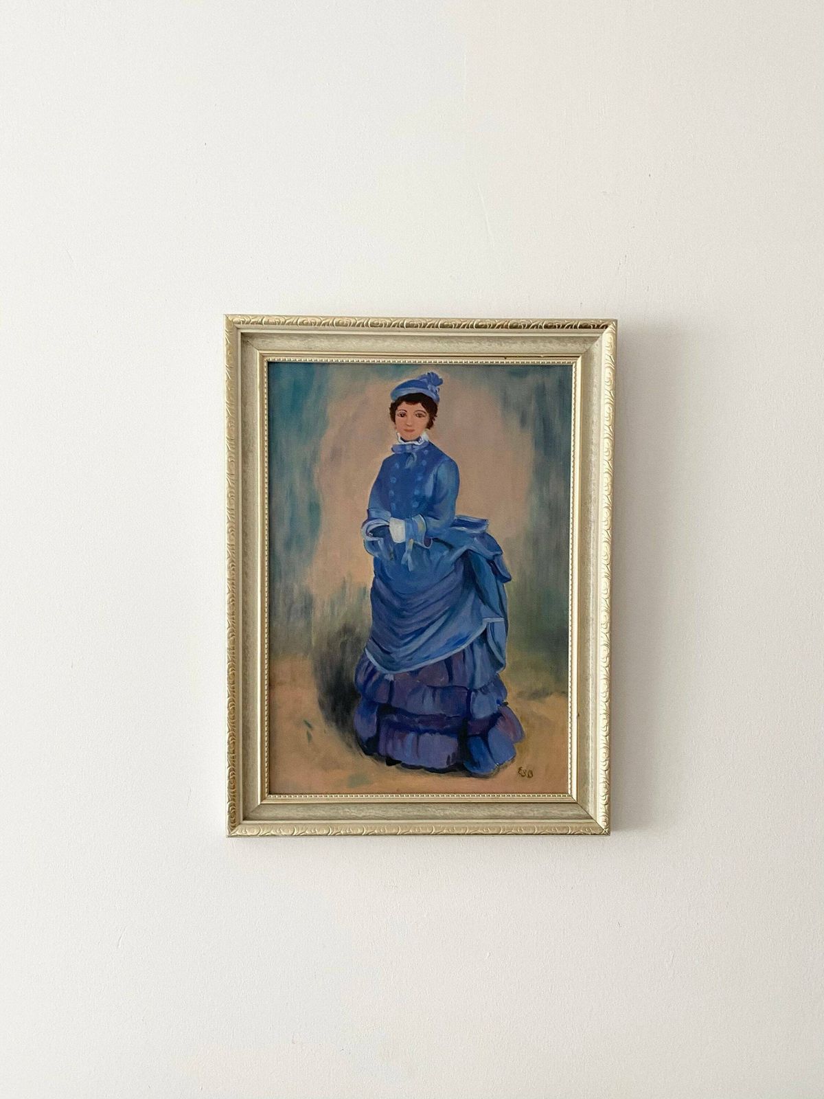 Vintage Oil Painting, Woman Portrait, Framed Oil Painting