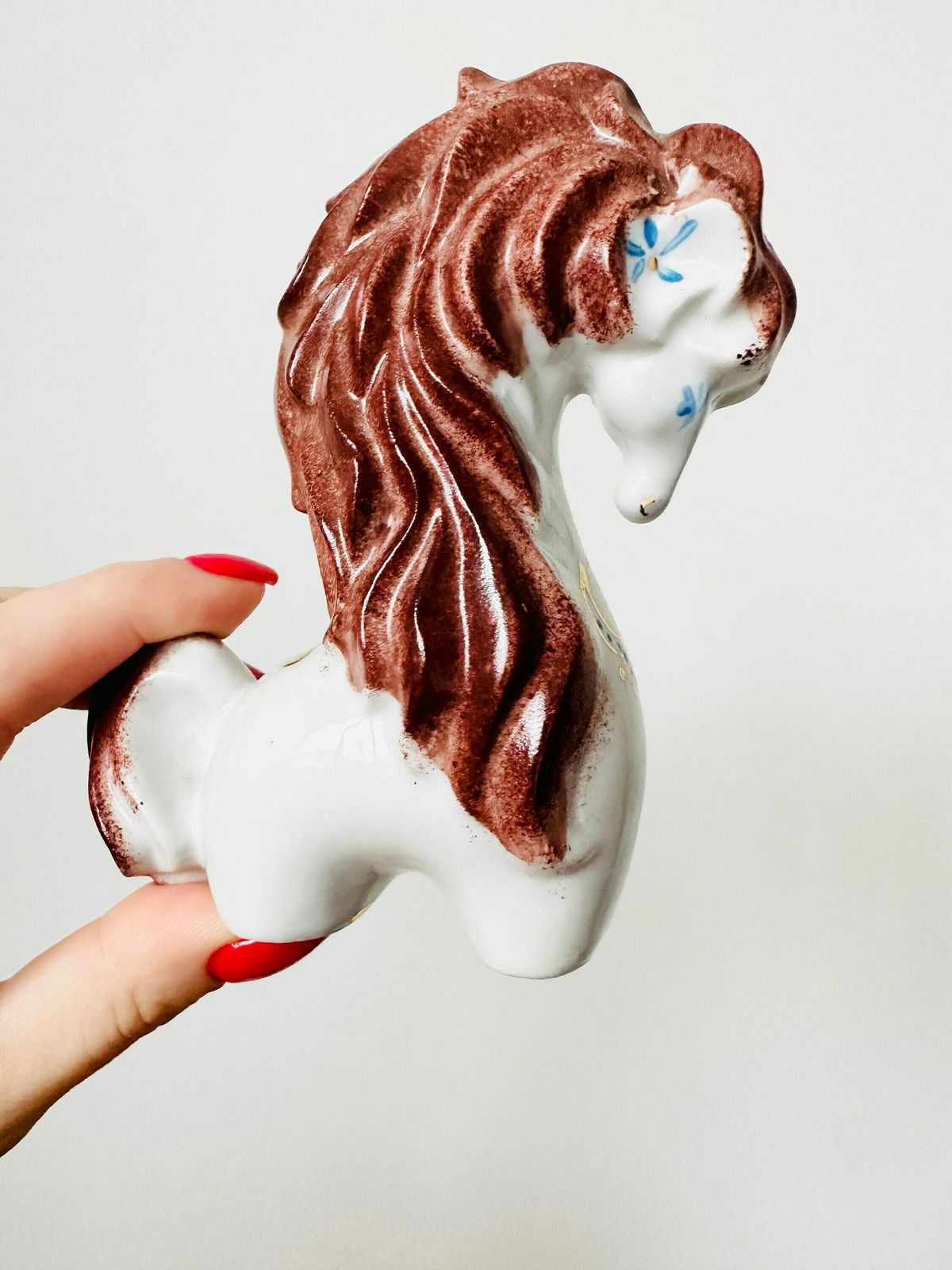 Rare Kyiv Porcelain Horse Figurine, Soviet Porcelain photo 90.0