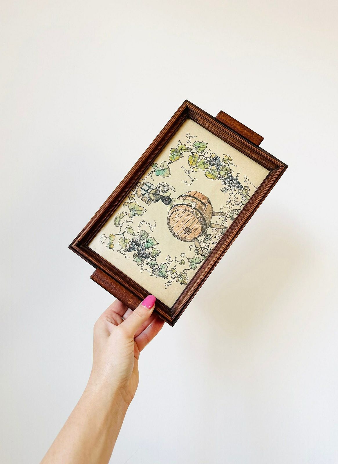 Wooden Tray With Watercolour Painting, Handmade Wooden Tray, Decorative Serving Tray