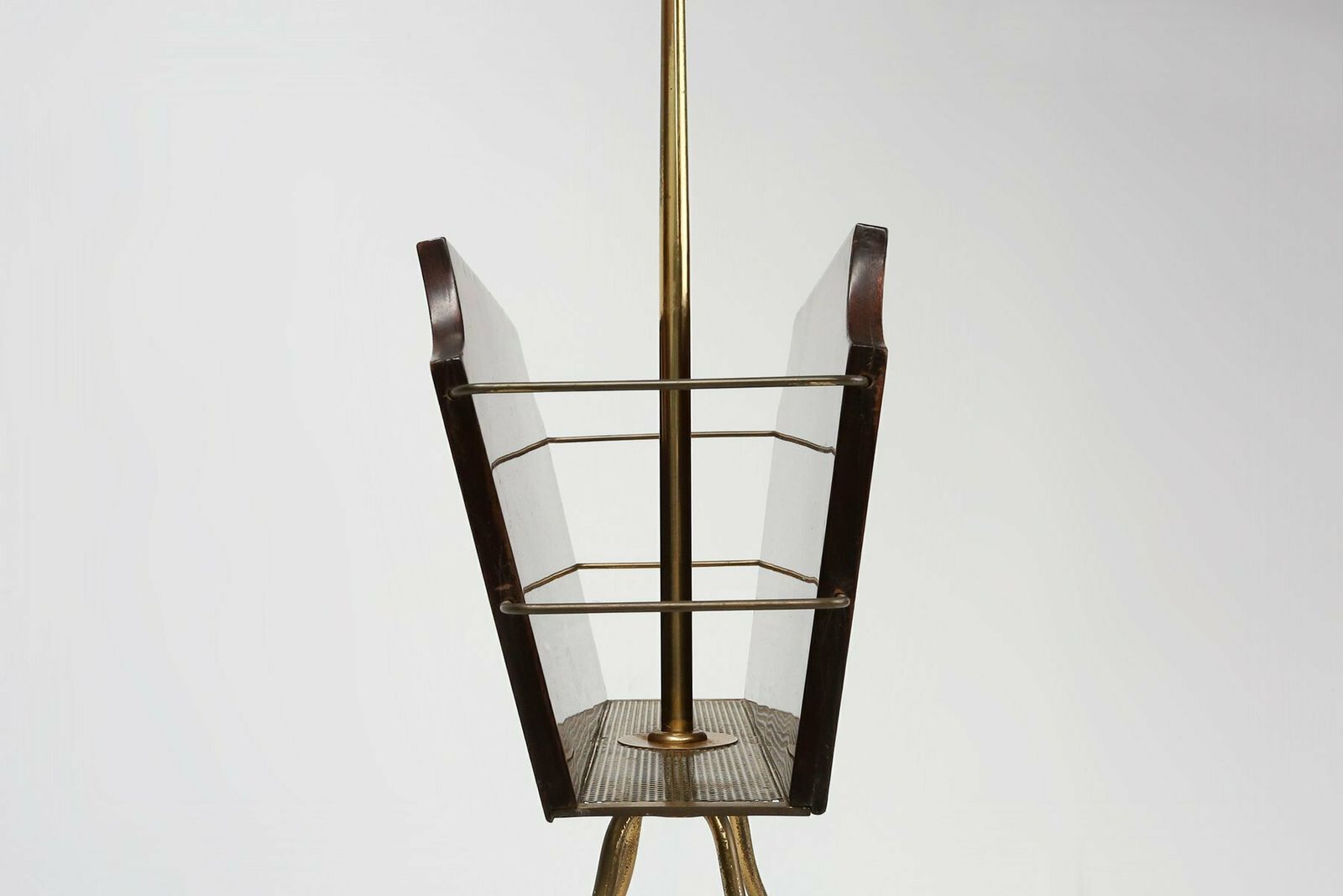 Magazine Rack With Messing Decorations And Feet, France, 1950s photo Home Decor