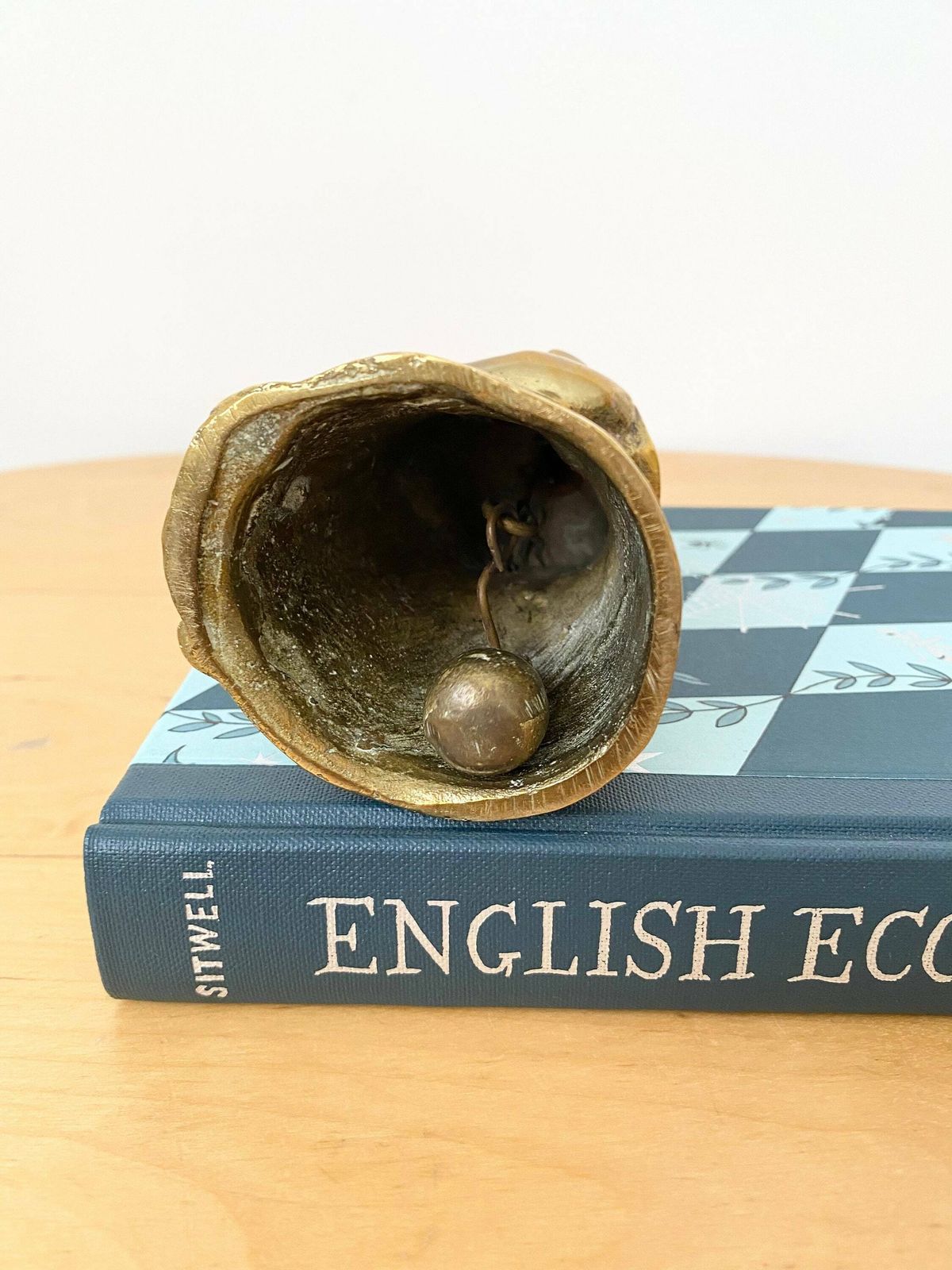photo furniture Rare Brass Monk Bell, Hand Bell, Brass Ornament, Collectible Bell