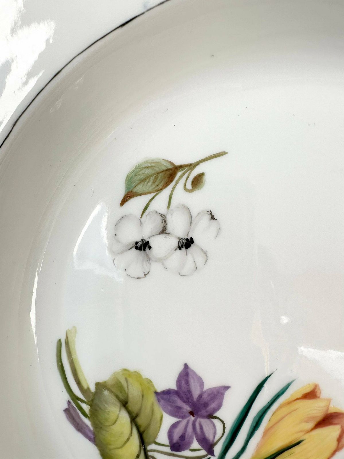 Meissen Porcelain Plate, Hand Painted Flowers And Beautiful Motif, 1900 photo Home Decor