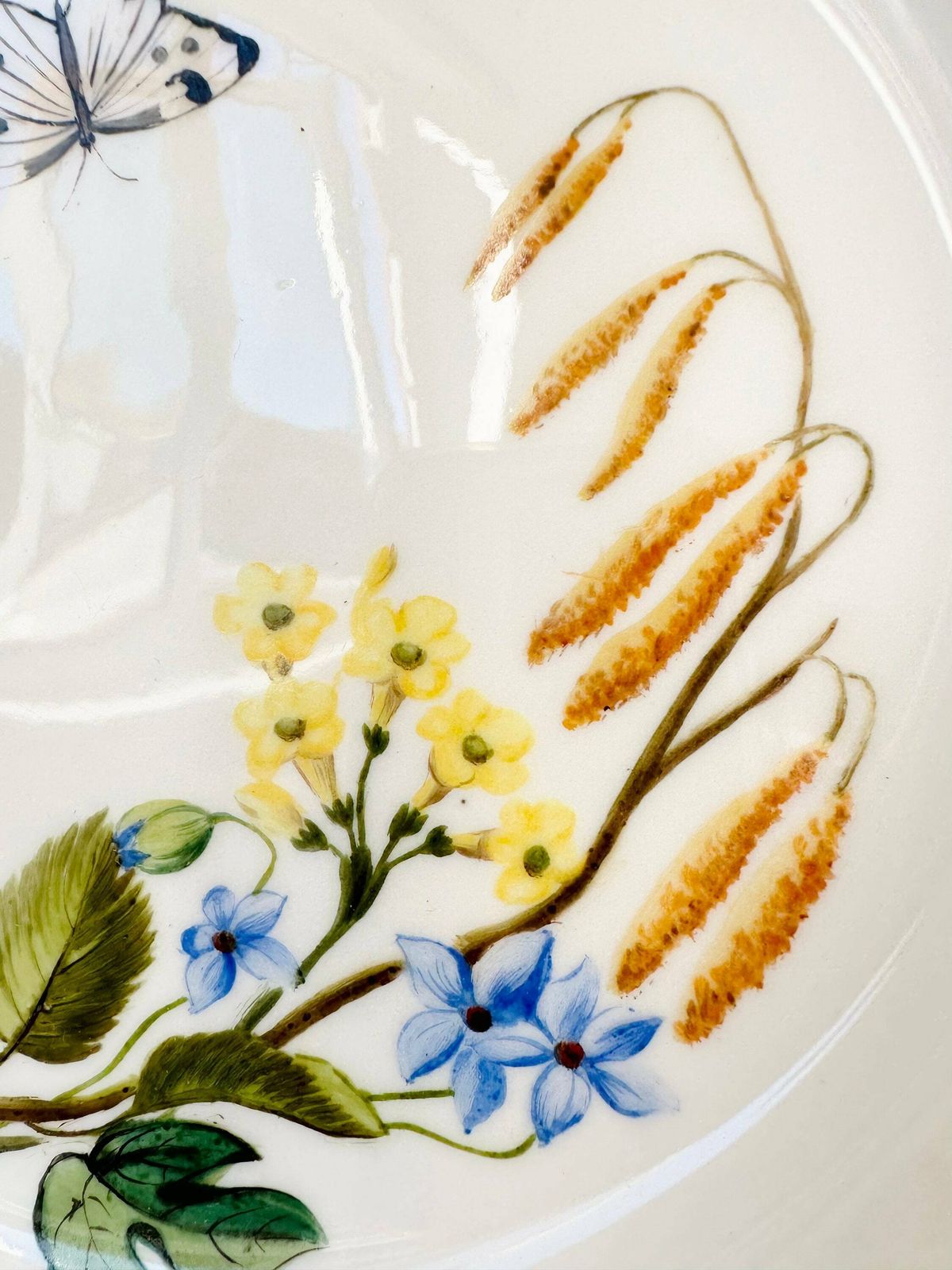 Meissen Porcelain Plate, Hand Painted Flowers And Beautiful Motif, 1900 photo Home Decor