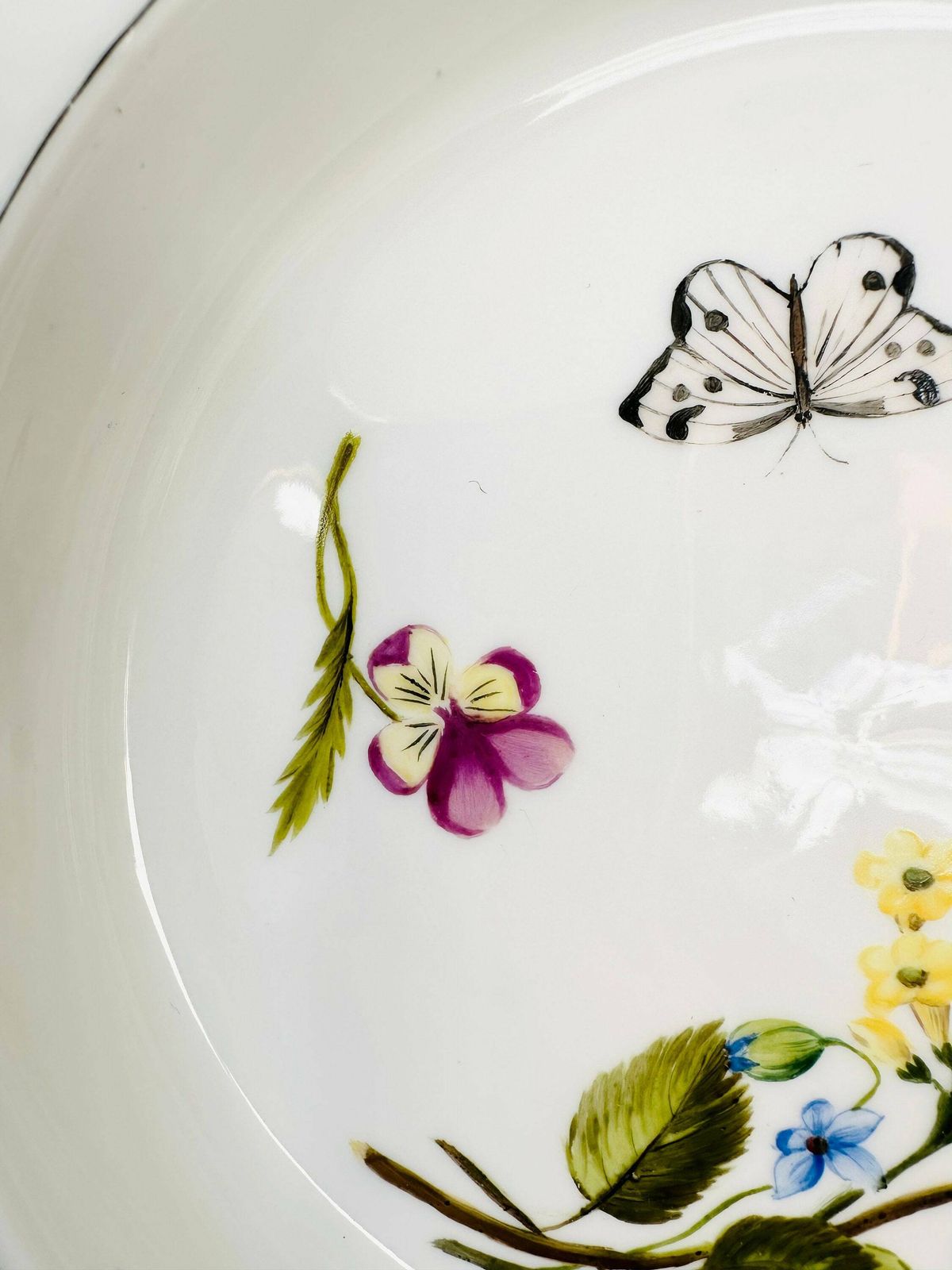 Meissen Porcelain Plate, Hand Painted Flowers And Beautiful Motif, 1900 photo 120.0