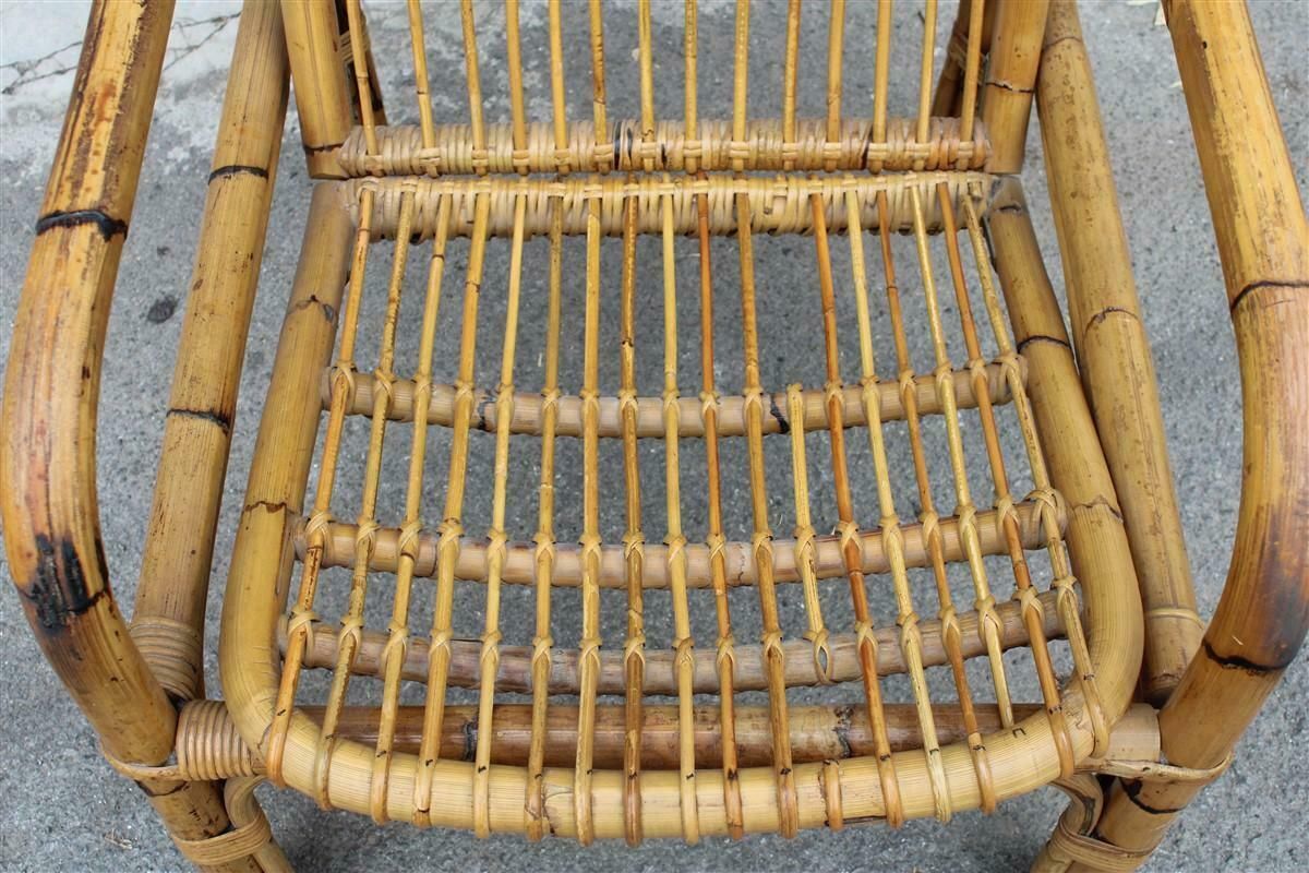 1950 Reclining Armchair In Bamboo Italian Design Tito Agnoli Style photo 2586.0