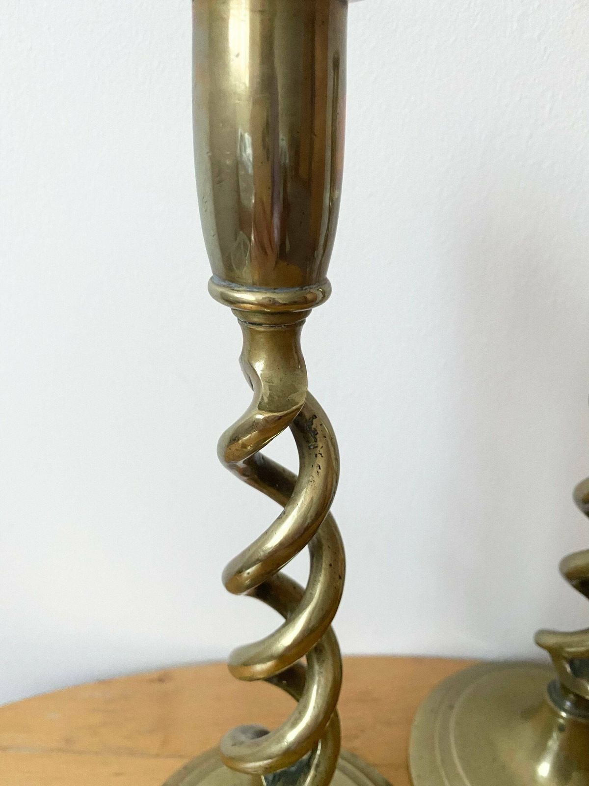 Brass Spiral Candlestick Holders, Pair Of Candleholders, Tall Candlesticks Holder photo Home Decor