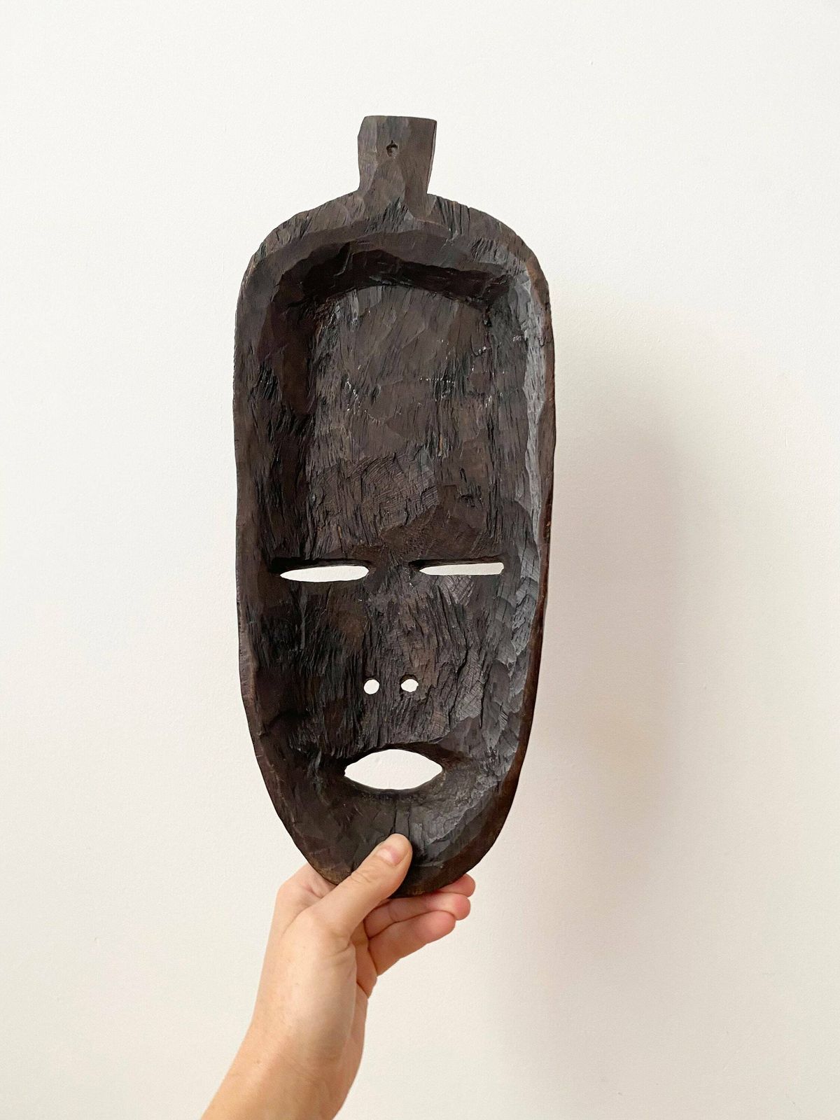 Vintage African Wood Carving Of Man’s Head Wall Plaque, Wall Hanging, African Wood Mask, Tribal Art photo vinterior