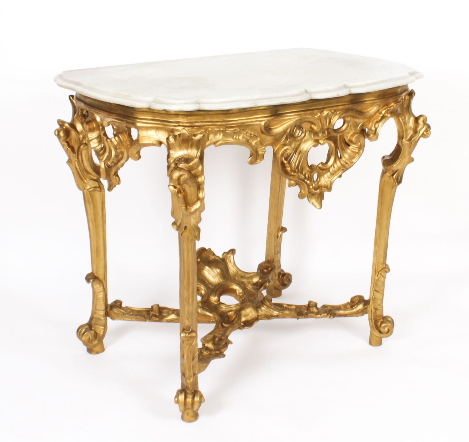 photo vintage French Rococo Carved Giltwood Console Pier C1770 18th C
