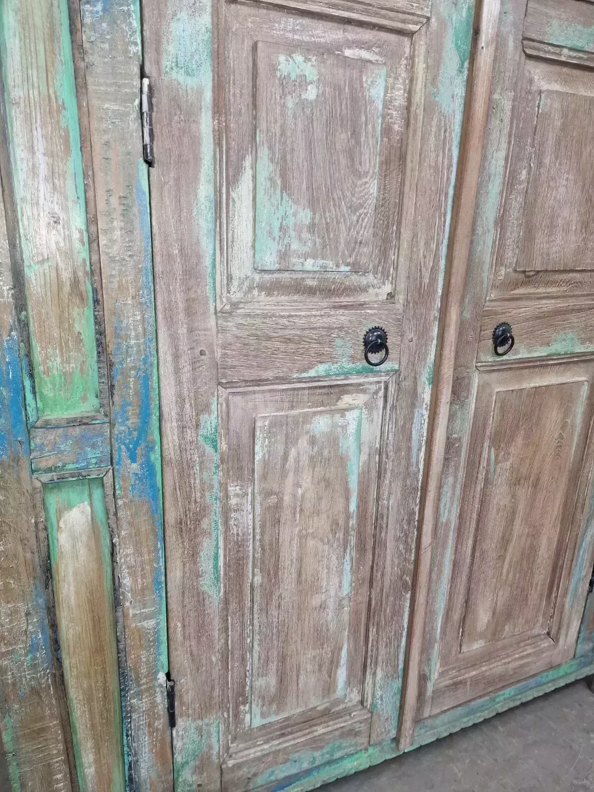 Vintage Rustic Indian Green Wooden Shop Display Bathroom Kitchen Drinks Cabinet photo 475.0