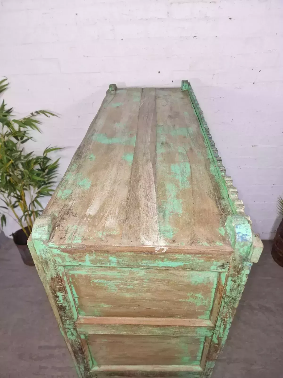 Vintage Rustic Indian Green Wooden Shop Display Bathroom Kitchen Drinks Cabinet photo vintage