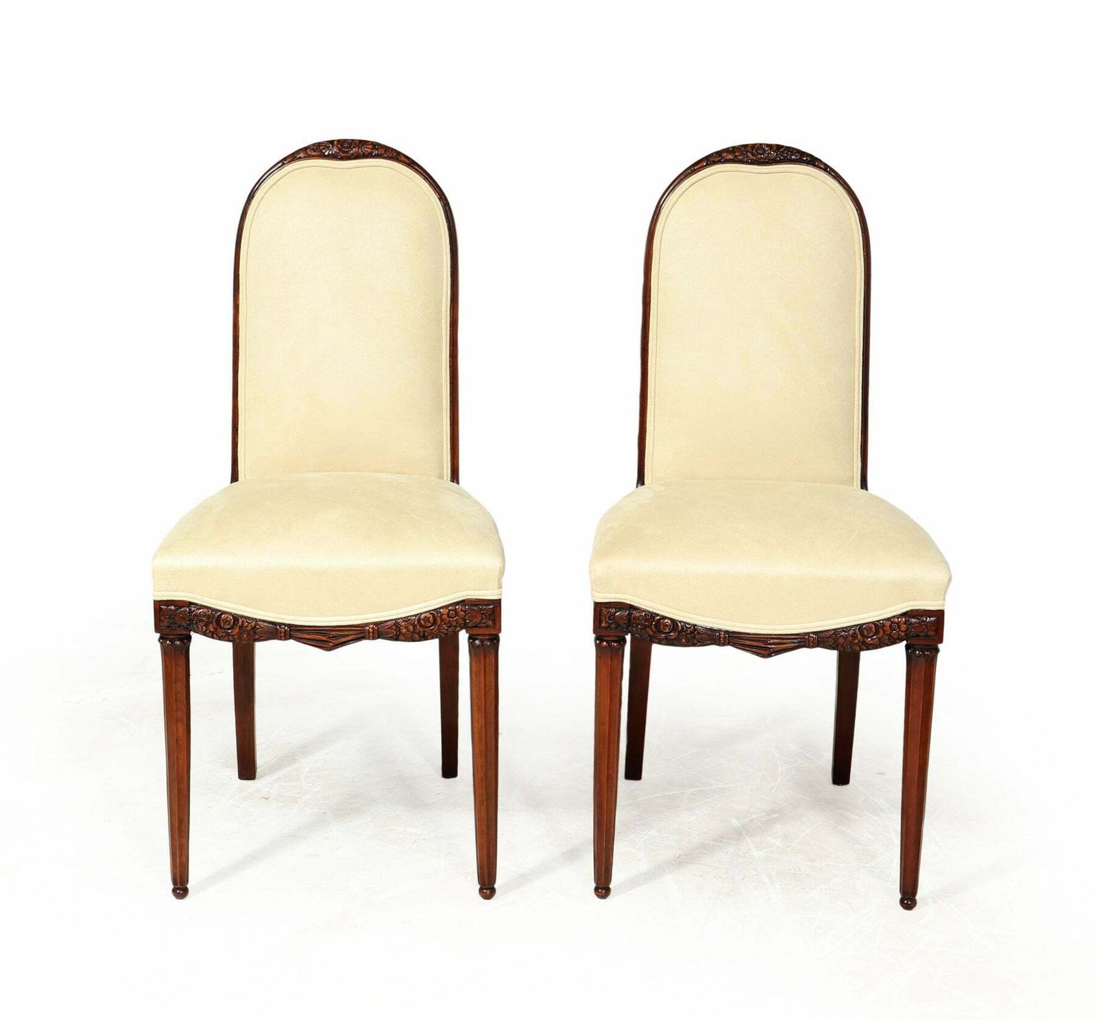 Pair Of French Art Deco Side Chairs By Paul Follot photo for sale
