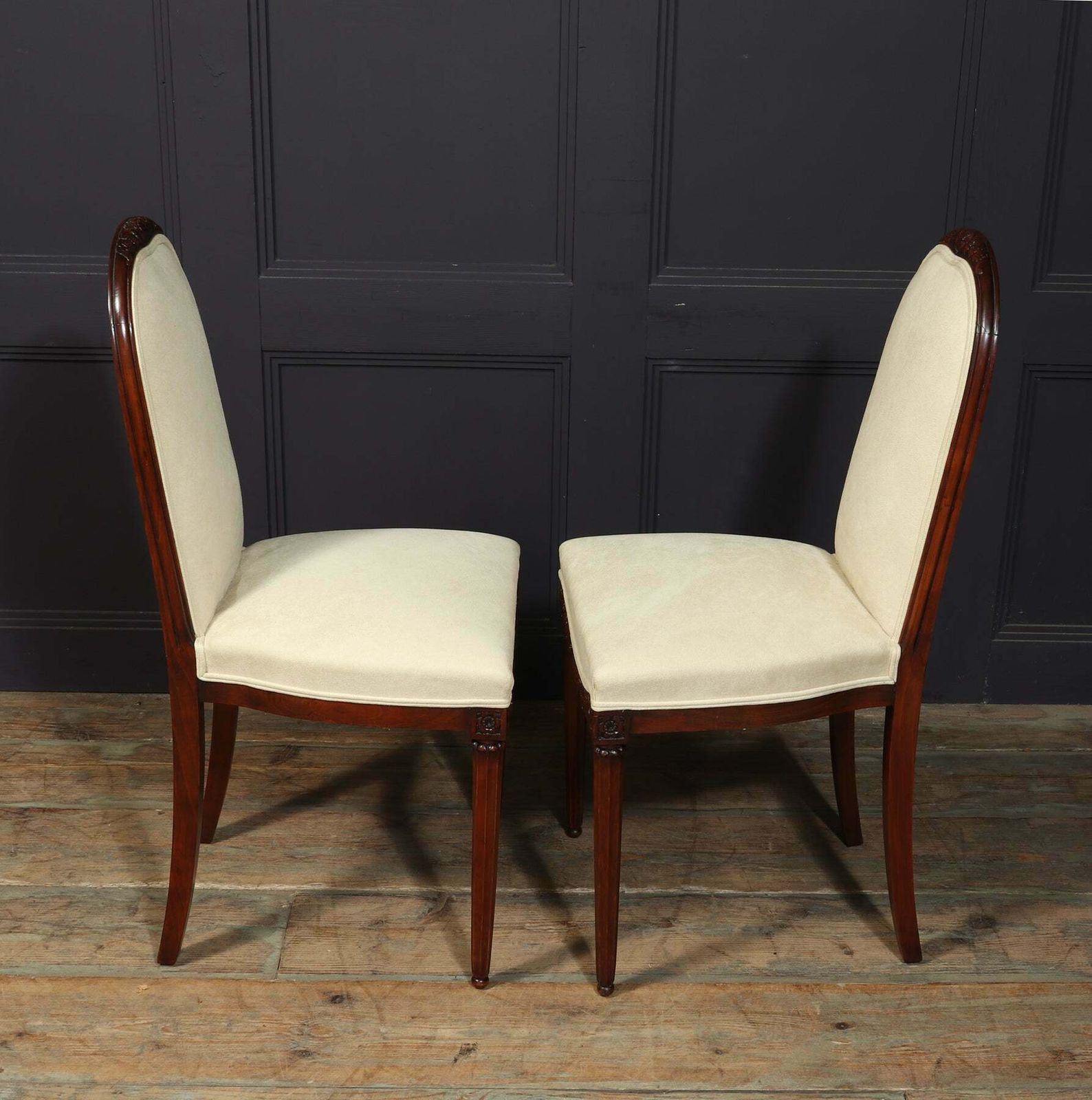 Pair Of French Art Deco Side Chairs By Paul Follot photo vintage