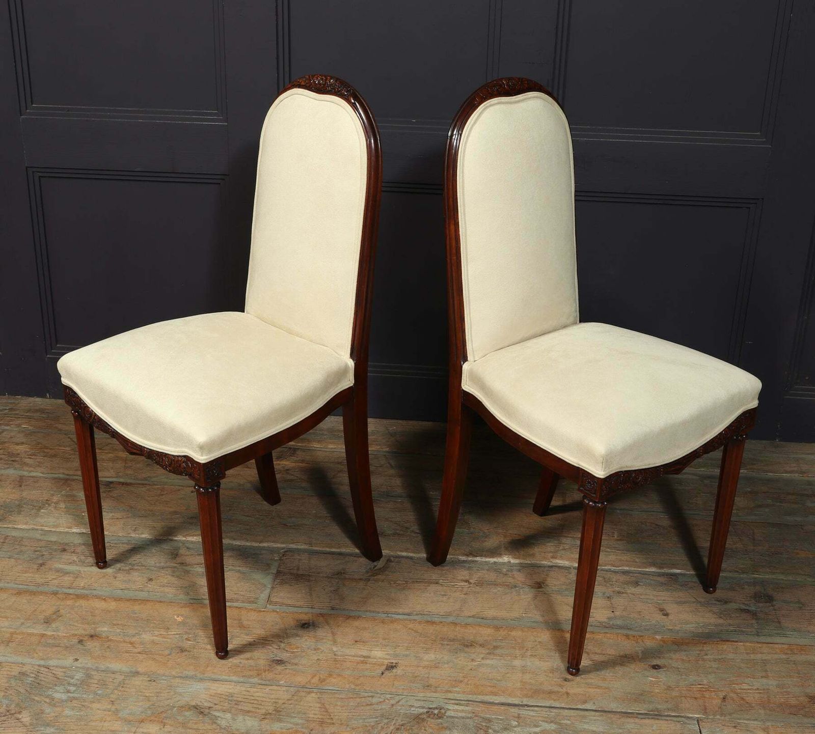 1250.0 Pair Of French Art Deco Side Chairs By Paul Follot photo