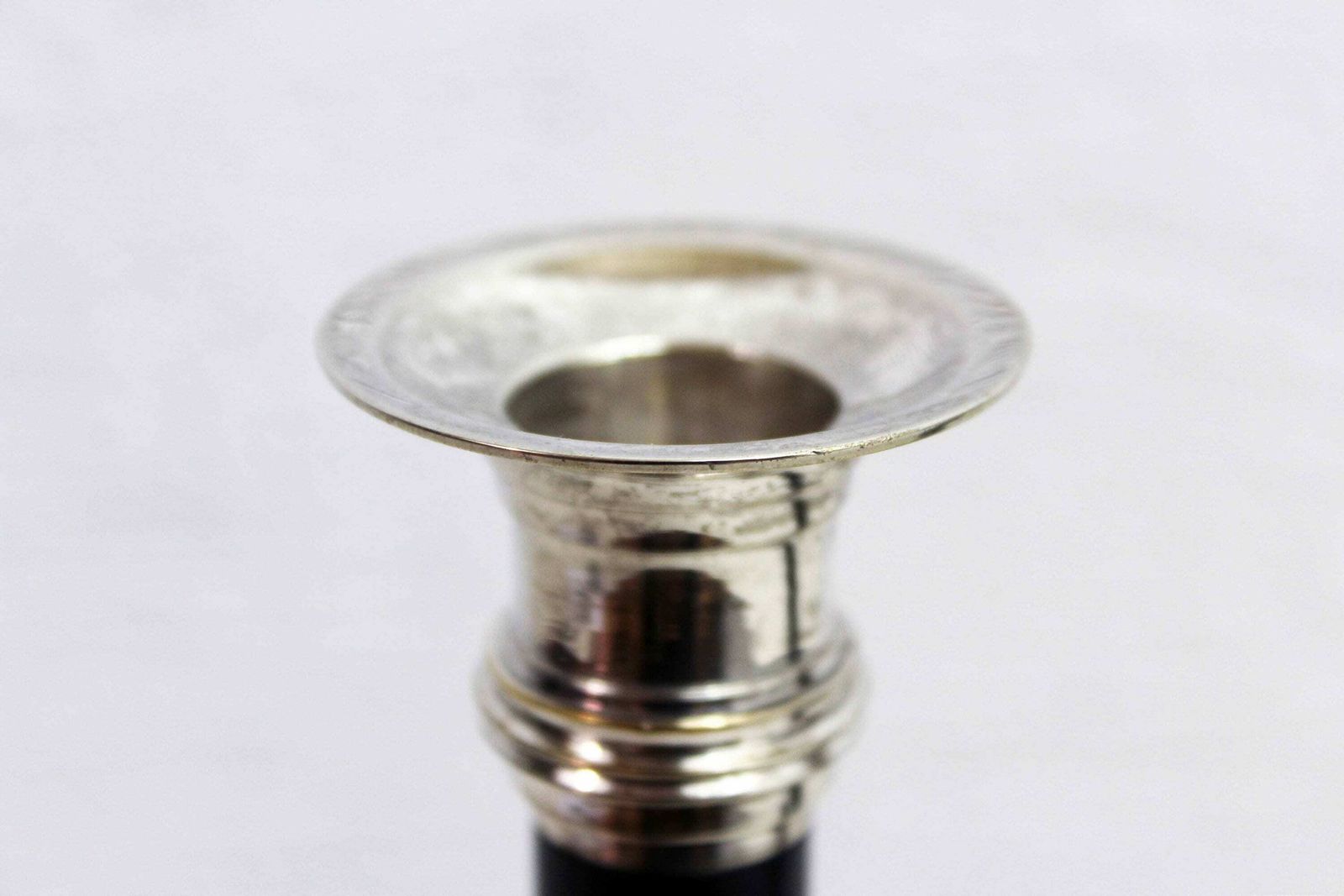 Pair Of Lucite And Silver Metal Candlesticks By Estrid Ericson Produced By Svenskt Tenn Stockholm, 1960 photo vinterior