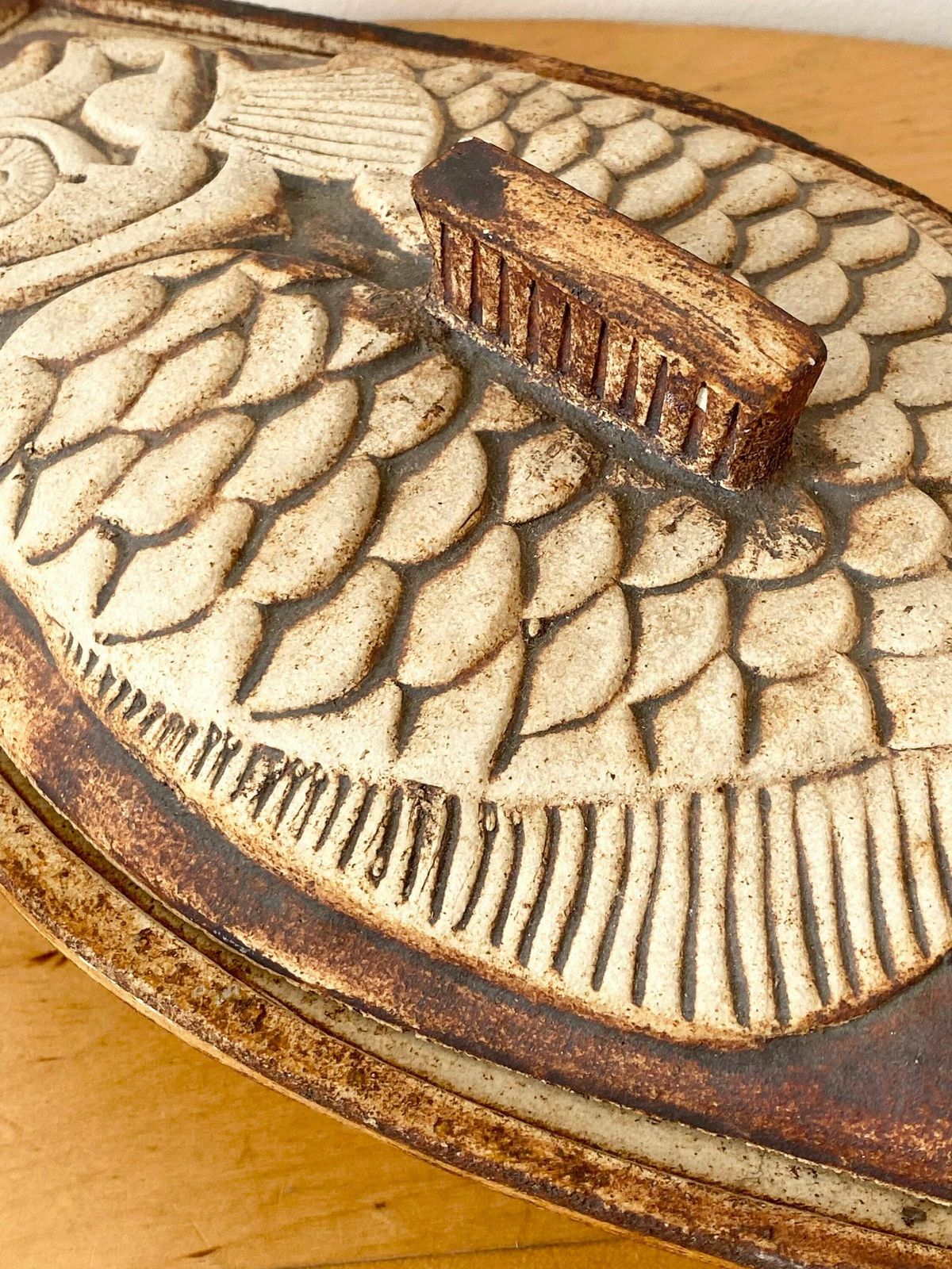 Pottery Fish Tureen, Quantock Stoneware Pottery, Rustic Home photo vintage