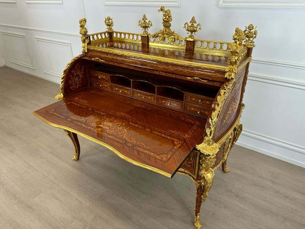 Fantastic, Linke Inspired, French Antique Bureau With Bronze Decoration photo buy