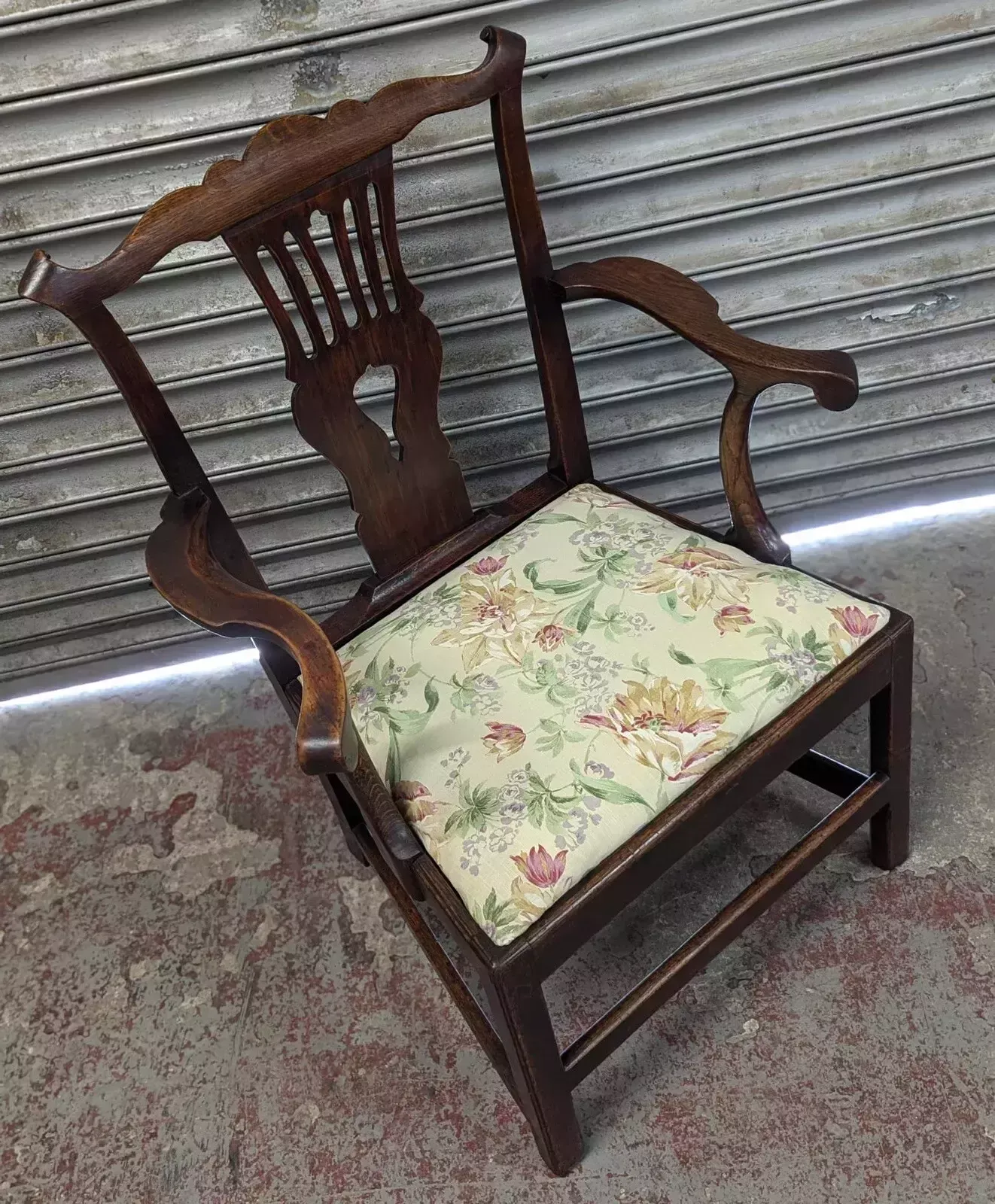 Georgian Oak Splat Back Chair, 1800s photo furniture