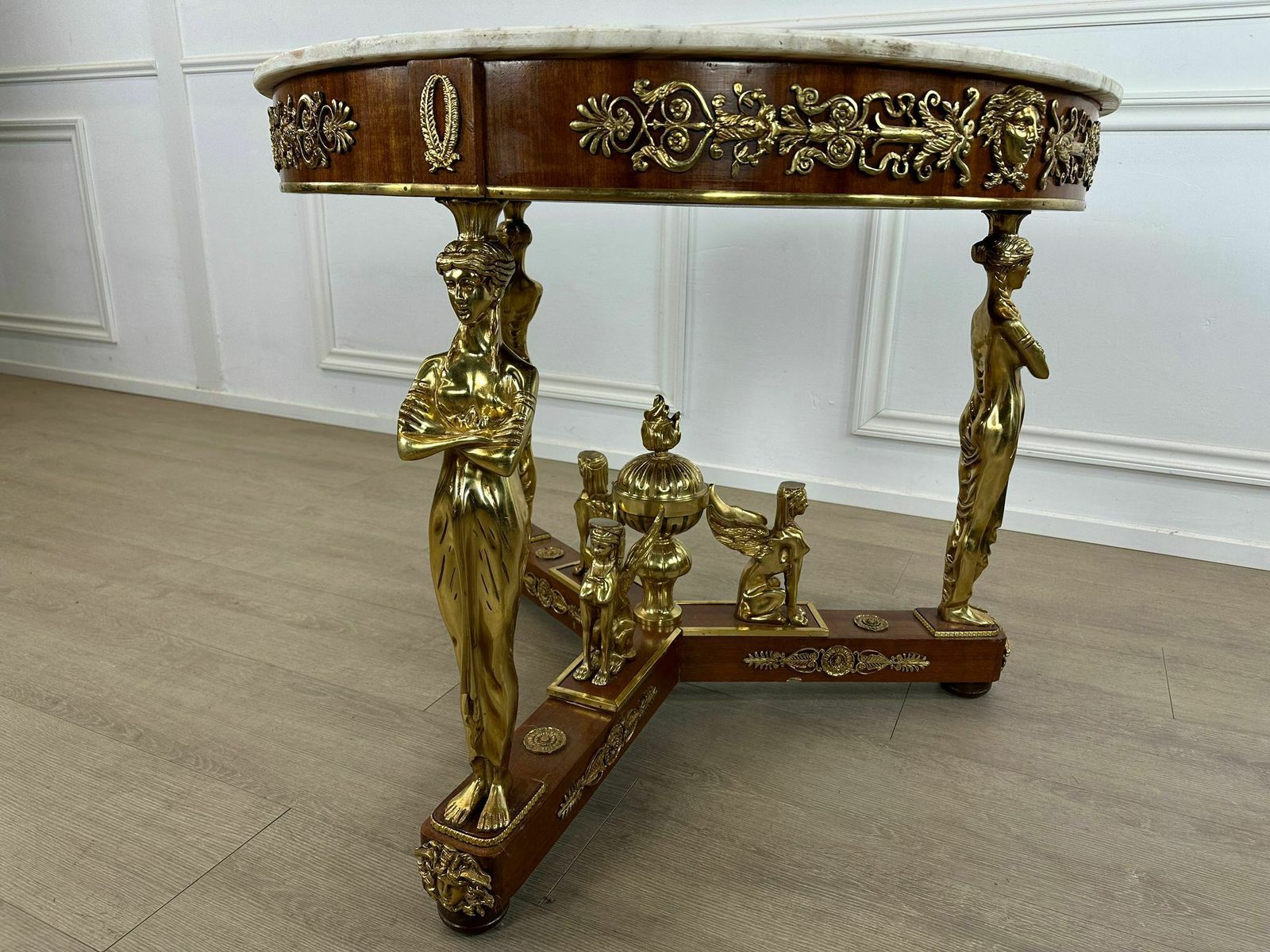 Stunning, Bronze Marble Top French Centre Table With Ormolu Decoration photo Furniture