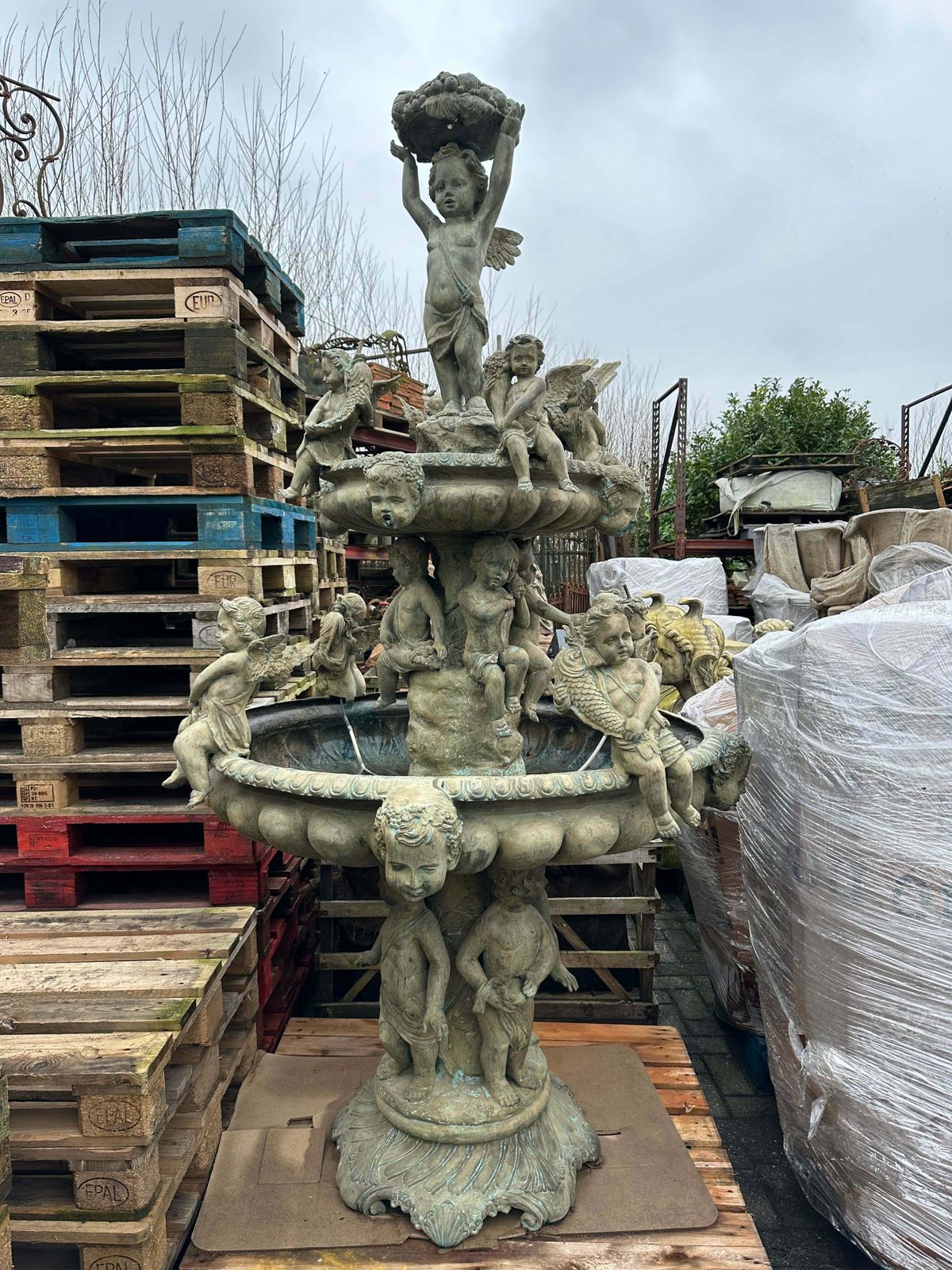Fantastic, 1920’s Solid Bronze French Cherub Water Fountain