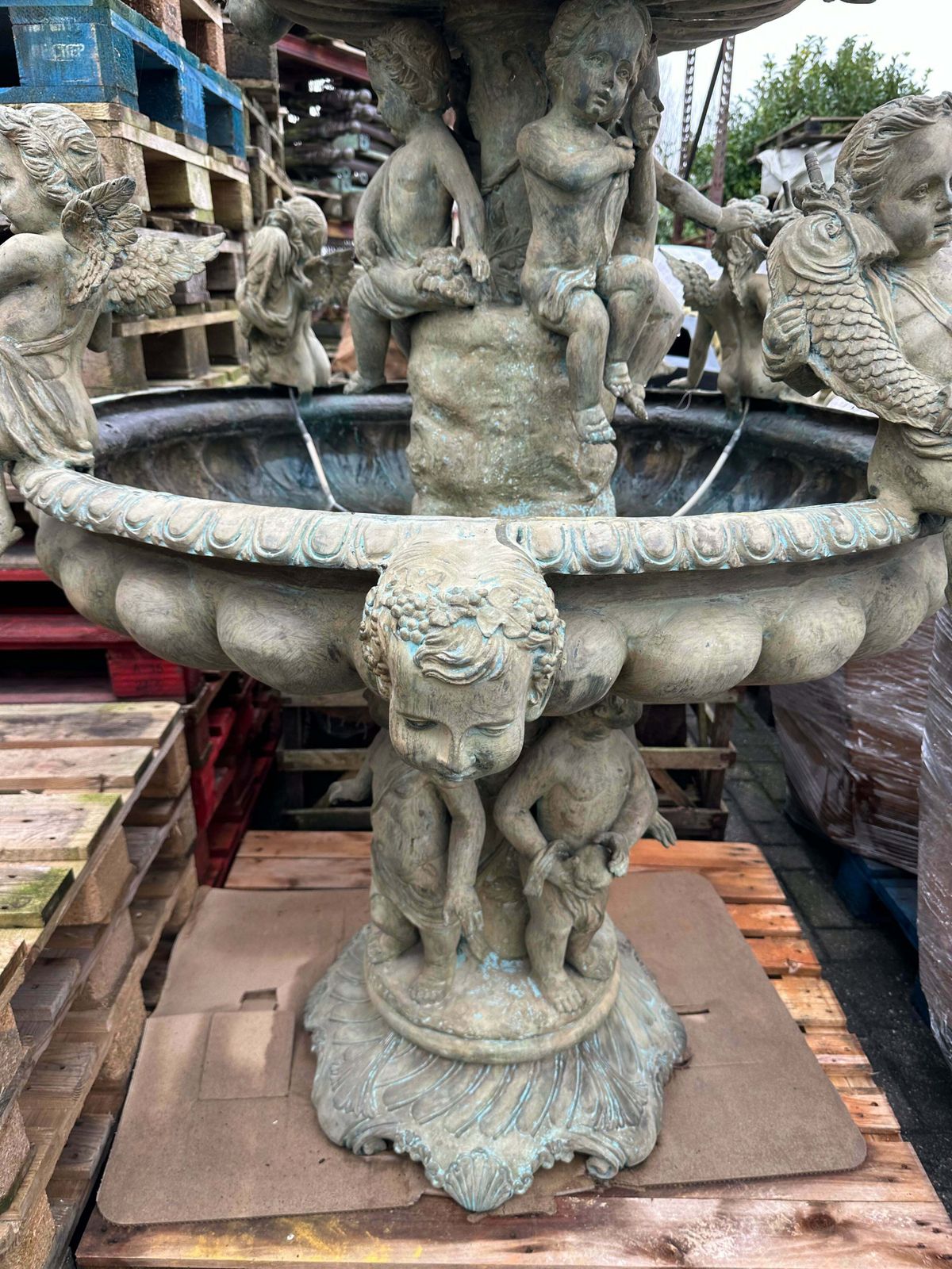 Fantastic, 1920’s Solid Bronze French Cherub Water Fountain photo furniture