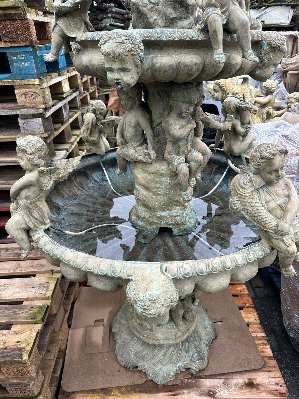 Fantastic, 1920’s Solid Bronze French Cherub Water Fountain photo for sale
