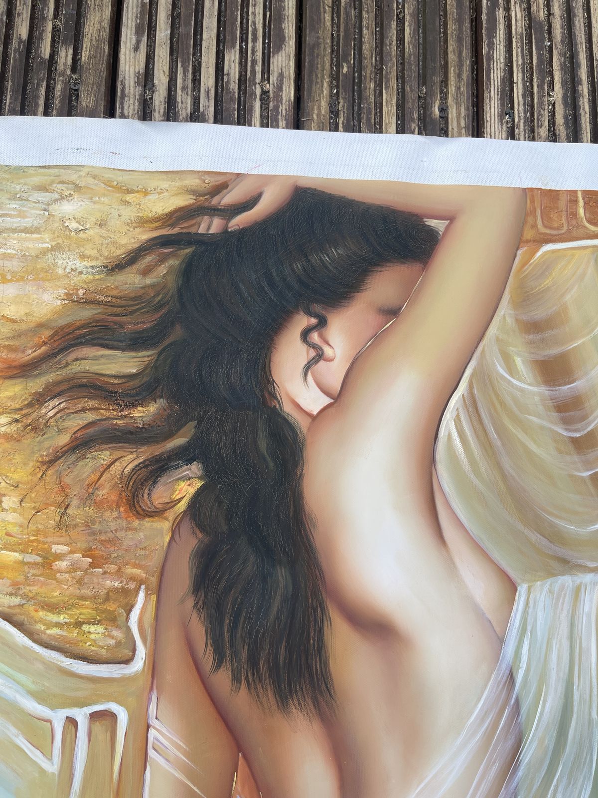 photo furniture Oil On Canvas Semi Nude Woman With Certificate Of Authenticity 2003