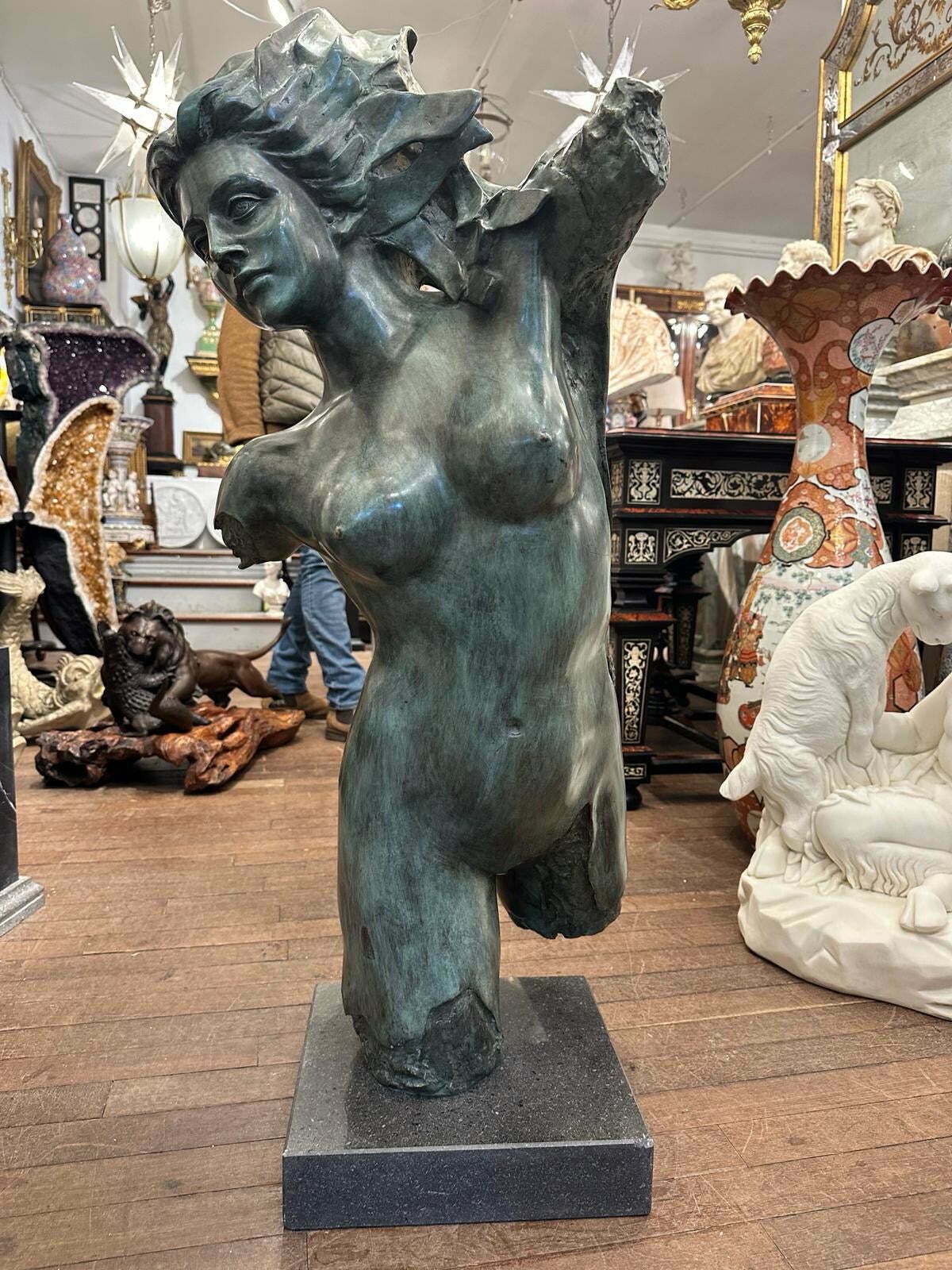 photo furniture Male And Female, Greek, Solid Bronze 1930’s Sculptured Busts (Priced Individually)