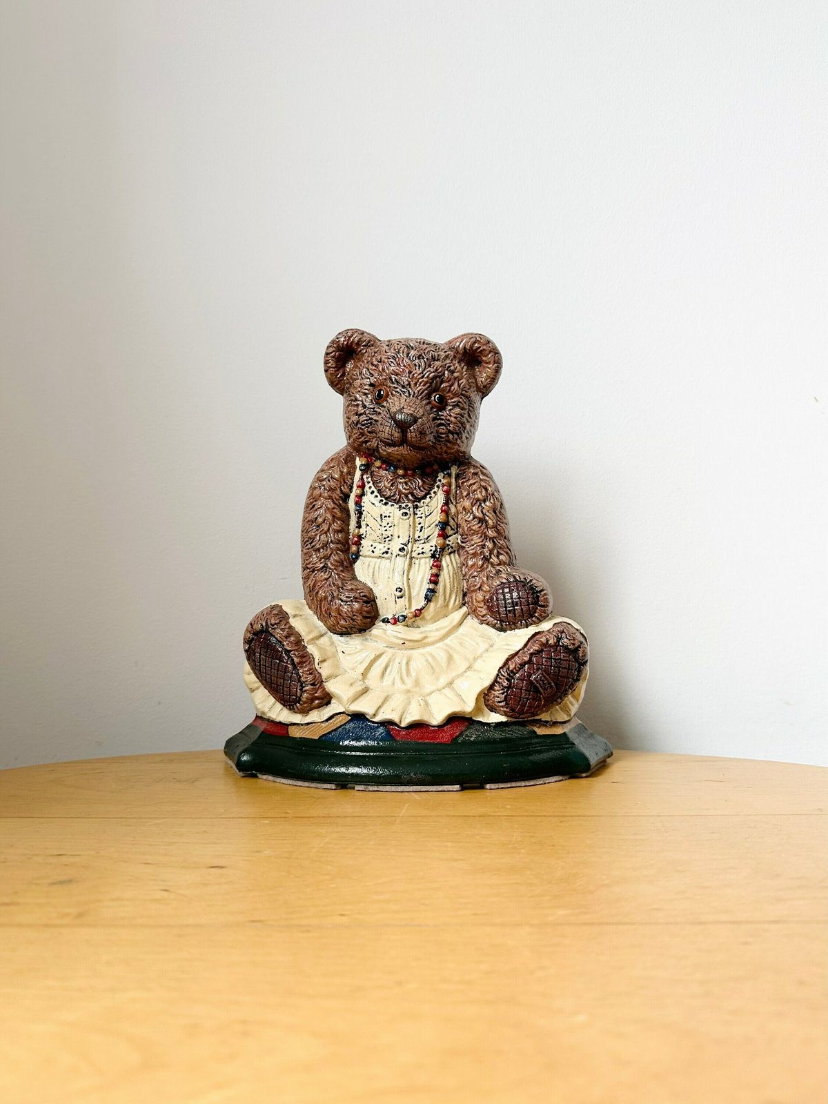 Large “Wright Studios'' Teddy Bear Cast Iron Door Stop