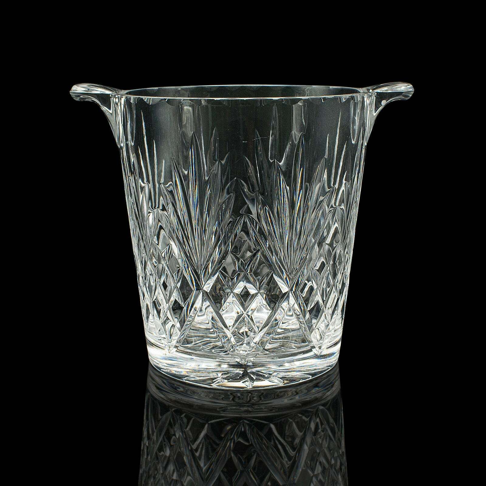 Vintage Wine Cooler, English, Cut Glass, Ice Bucket, Mid Century, Circa 1960 photo Home Decor