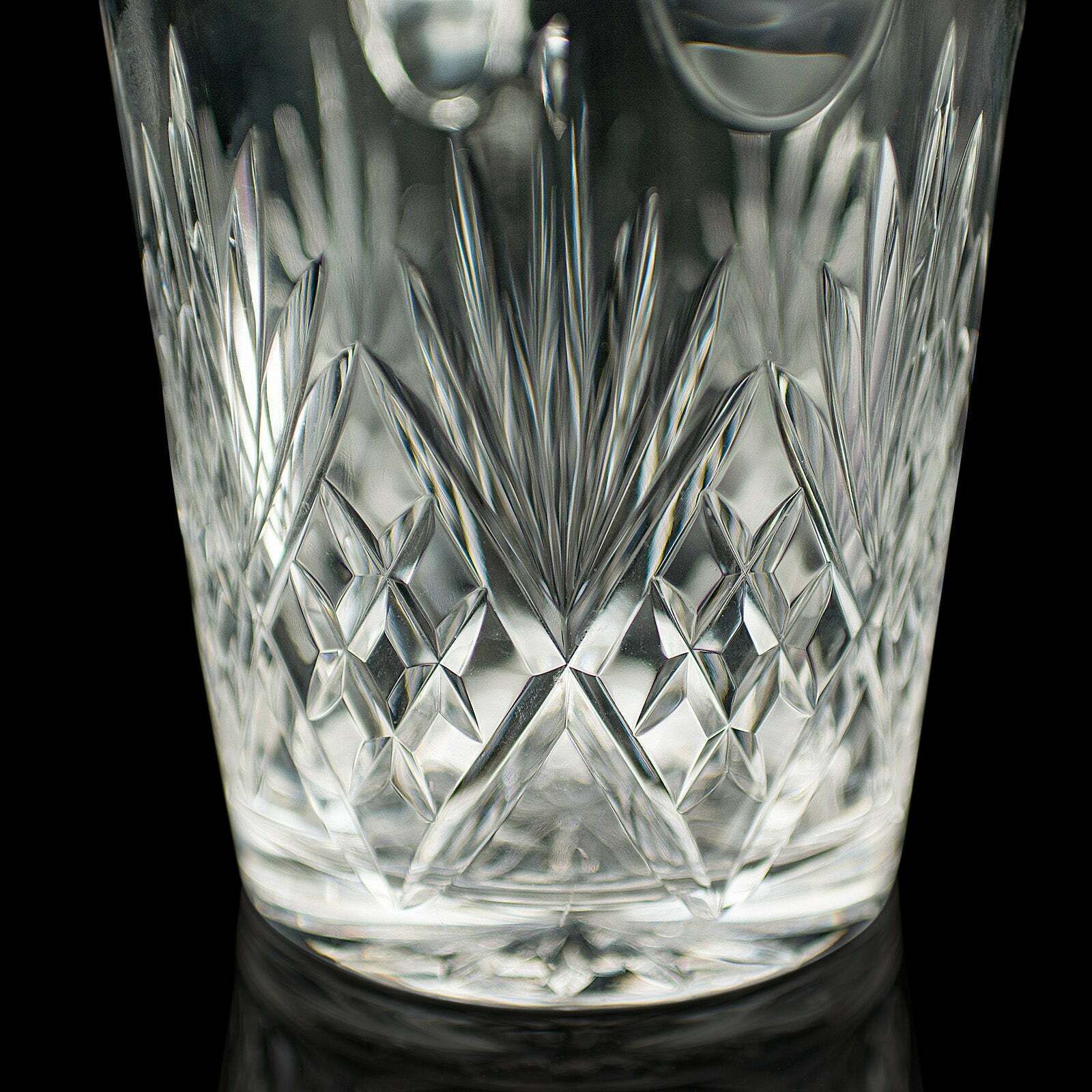 Vintage Wine Cooler, English, Cut Glass, Ice Bucket, Mid Century, Circa 1960 photo buy