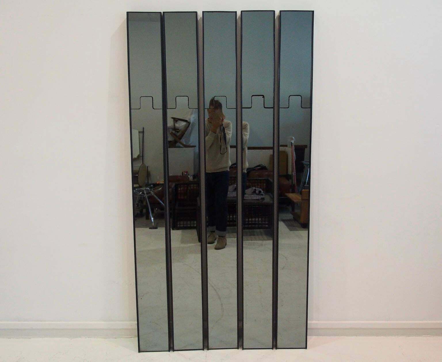 Luciano Bertoncini For Elco Modular Gronda Wall Mirror And Coat Rack photo for sale