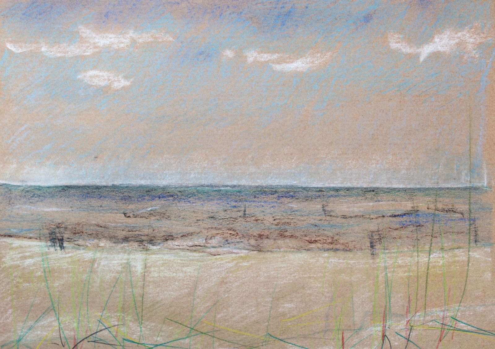 Victor Karnauh Sea. Paper, Pastel 21x29.5 Cm