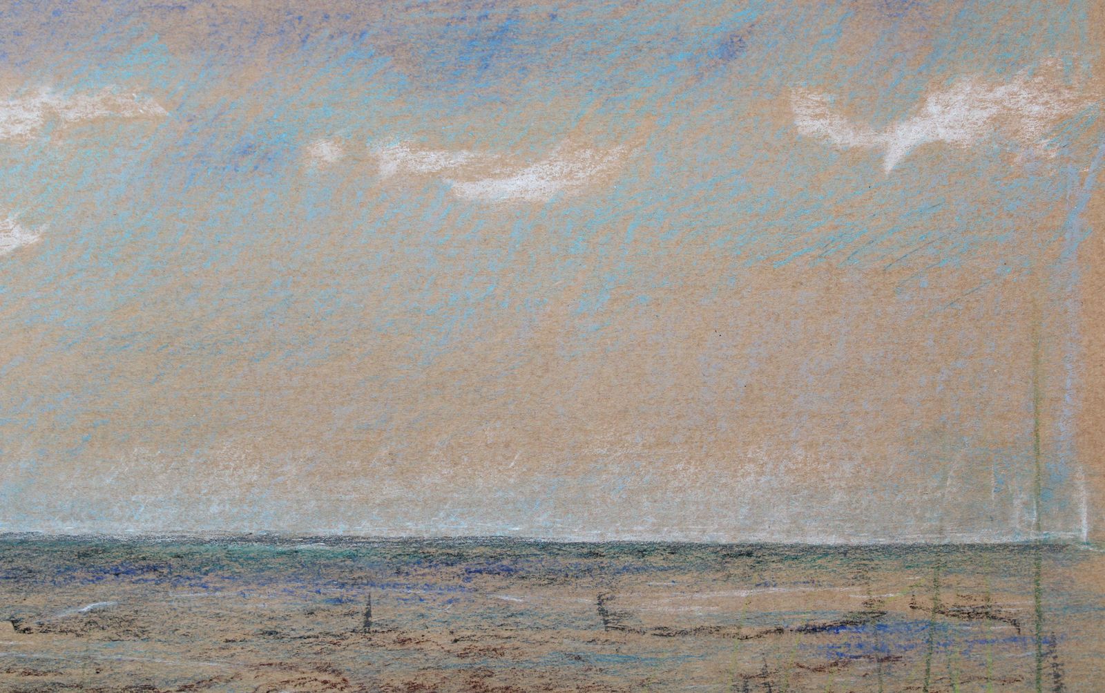 Victor Karnauh Sea. Paper, Pastel 21x29.5 Cm photo for sale