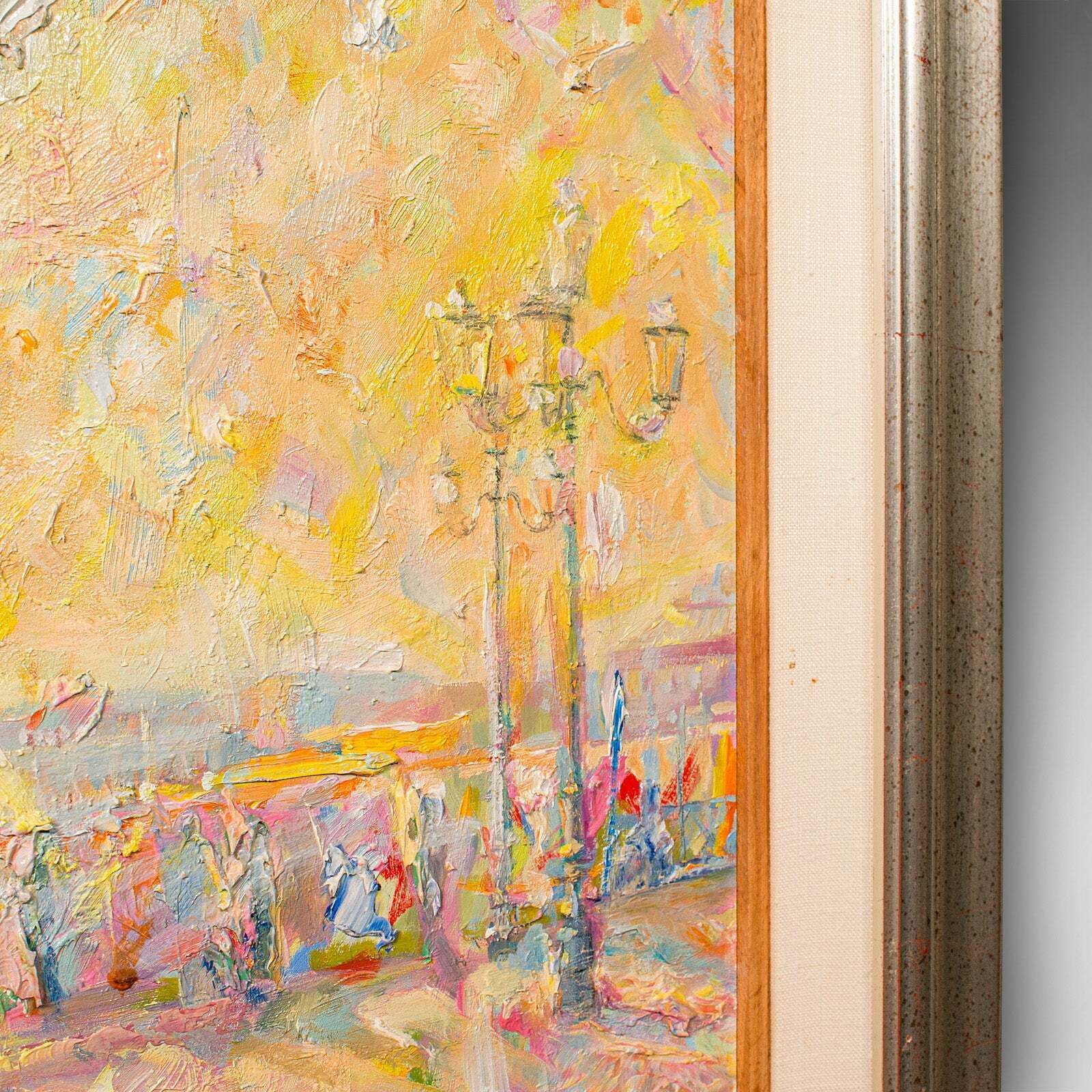 Contemporary Venetian Painting, English, Oil On Canvas, Venice Sunlight, Signed photo vintage