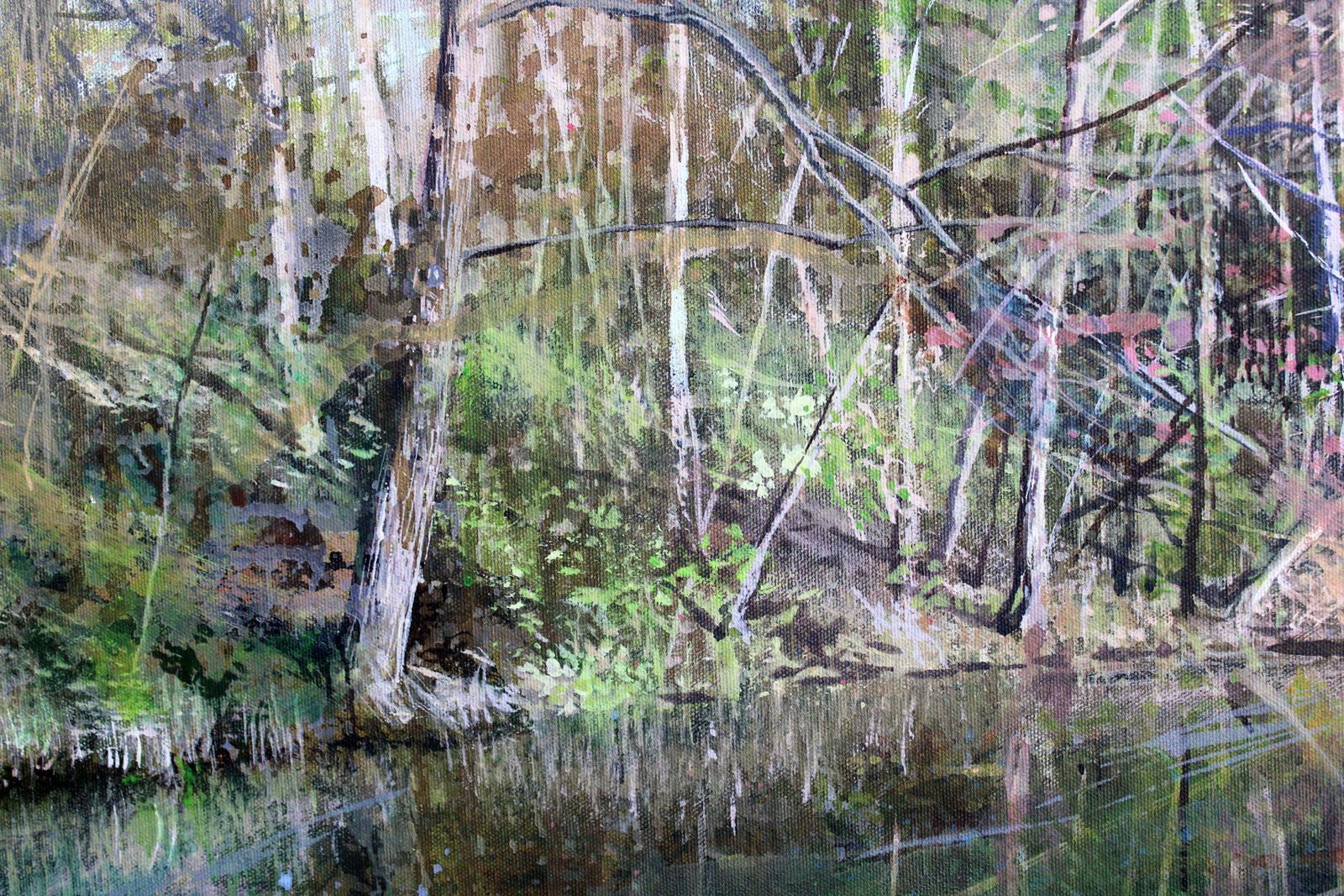 Janis Zingitis Lake Shore In Spring. 2023, Acrylic On Canvas, photo Art