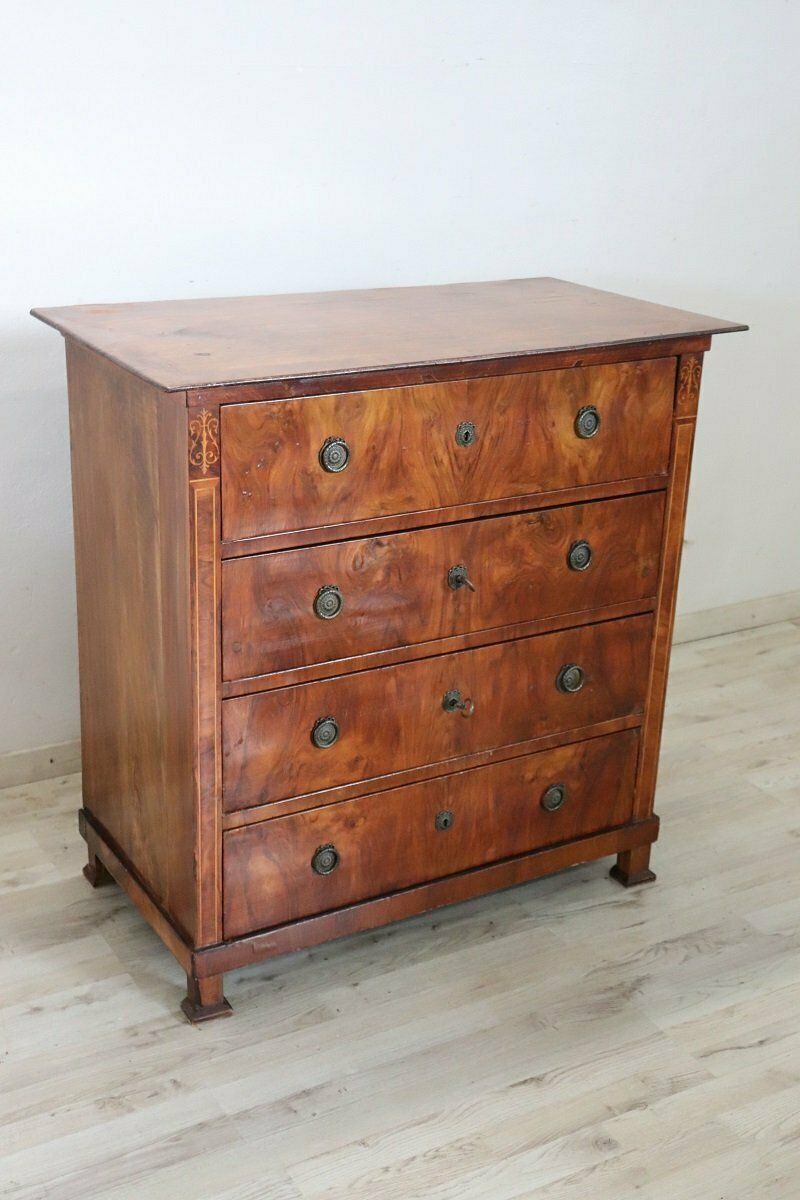 3728.0 Antique Chest Of Drawers In Walnut, Late 19th Century photo